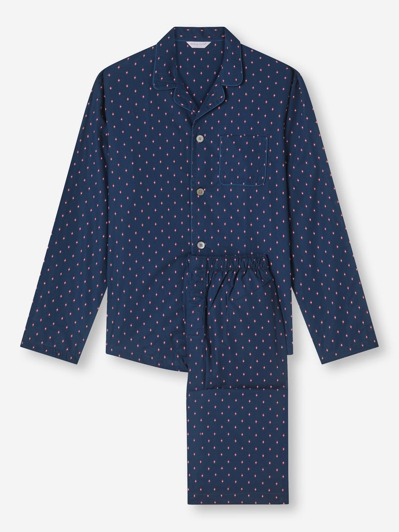 Men's Modern Fit Pyjamas Nelson 96 Cotton Batiste Navy - 1