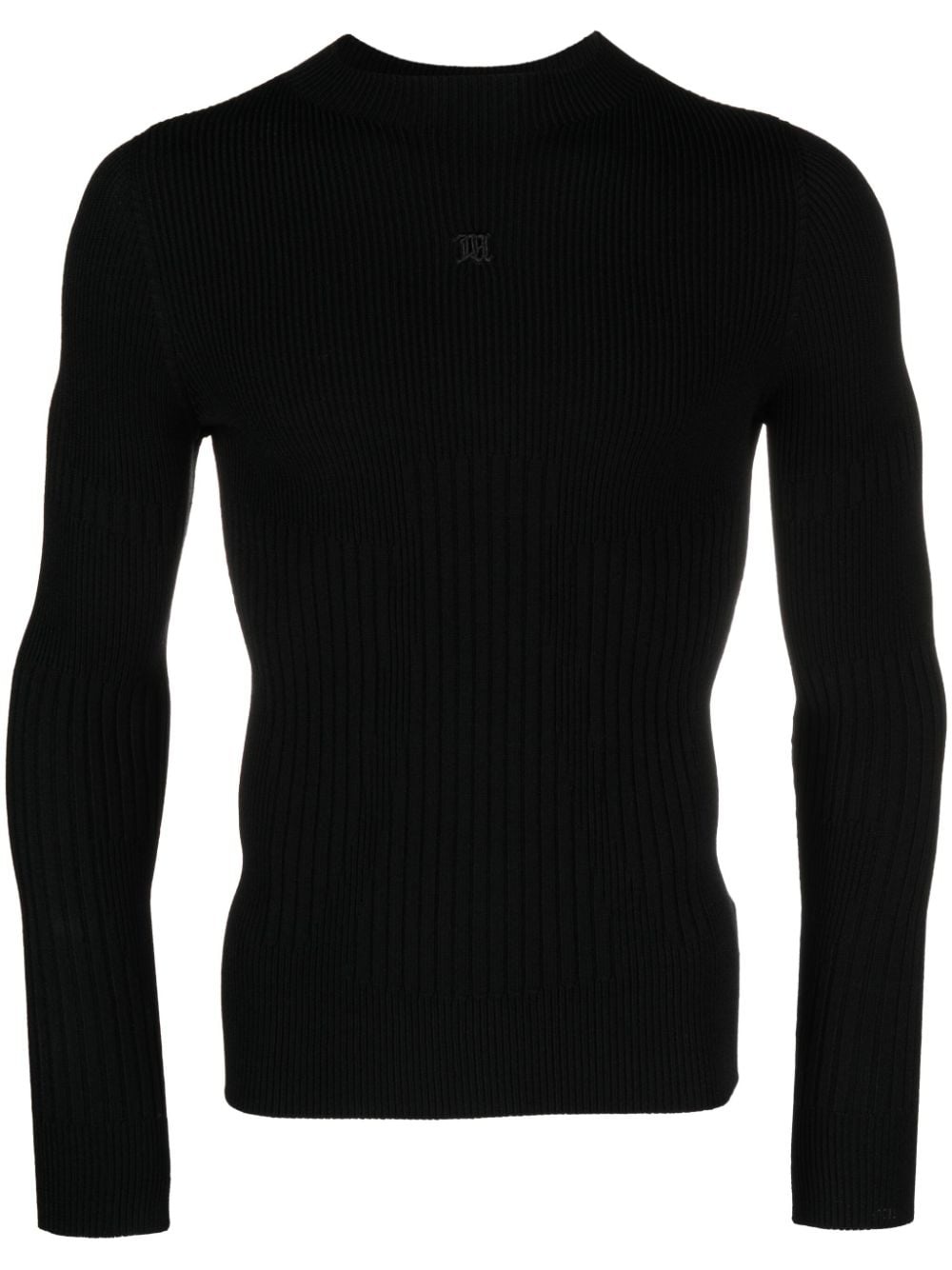 logo-embroidered ribbed-knit jumper - 1