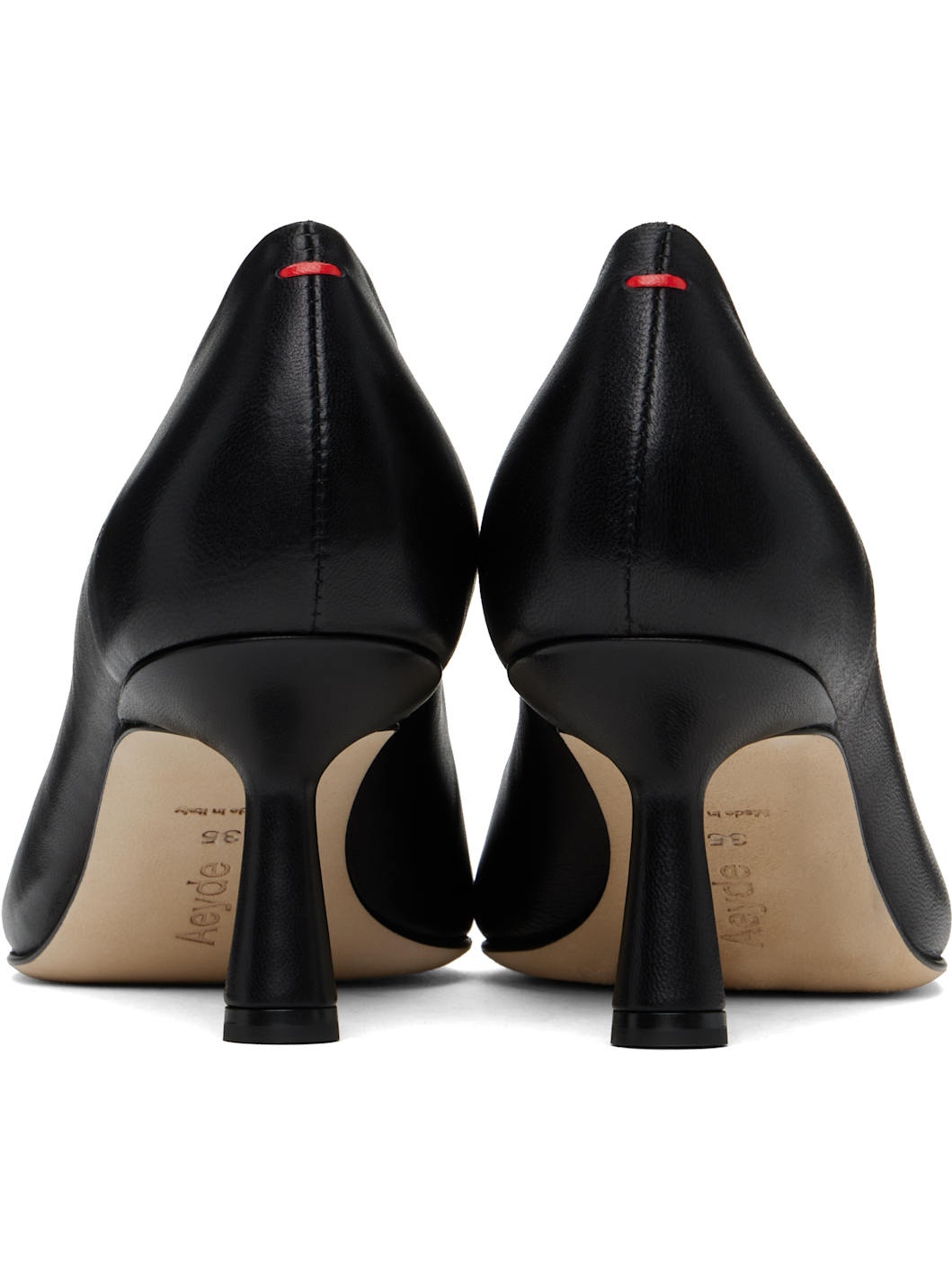 Black Giotta Nappa Leather Heels - 2