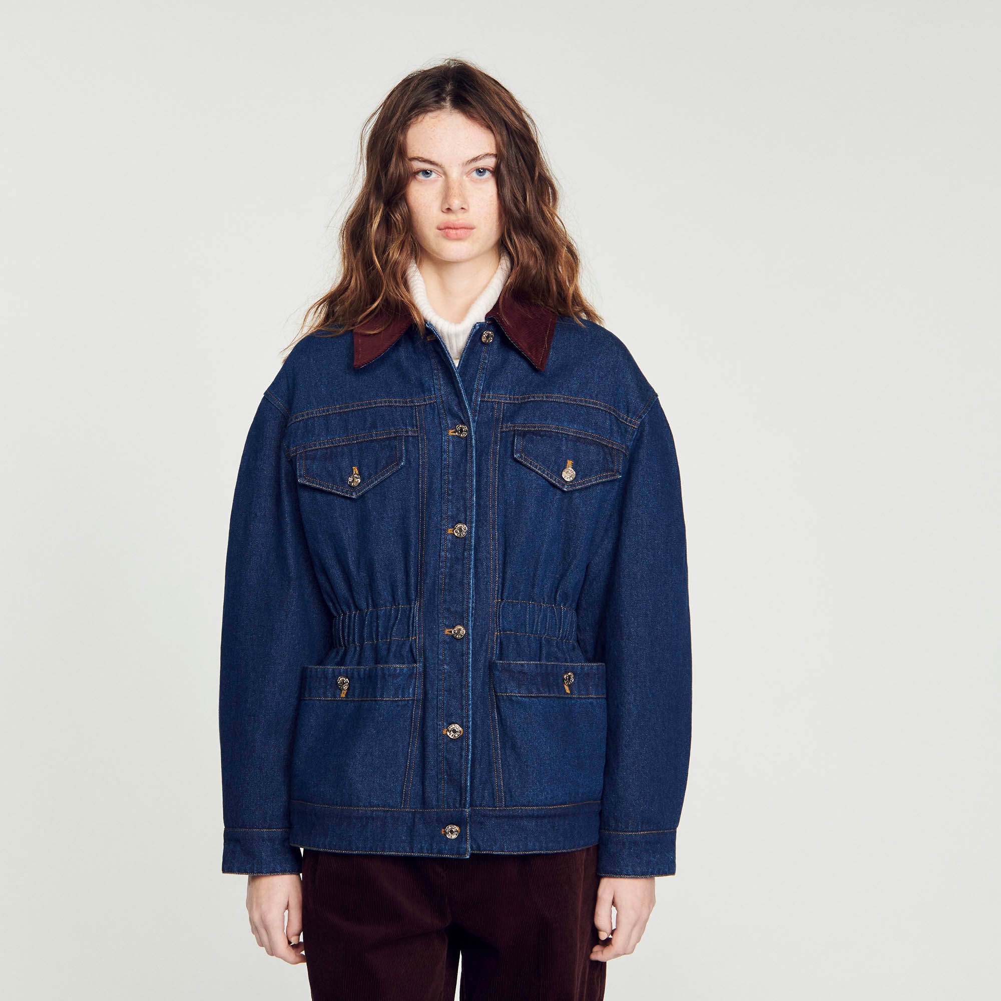 Sandro REVERSIBLE DENIM JACKET | REVERSIBLE