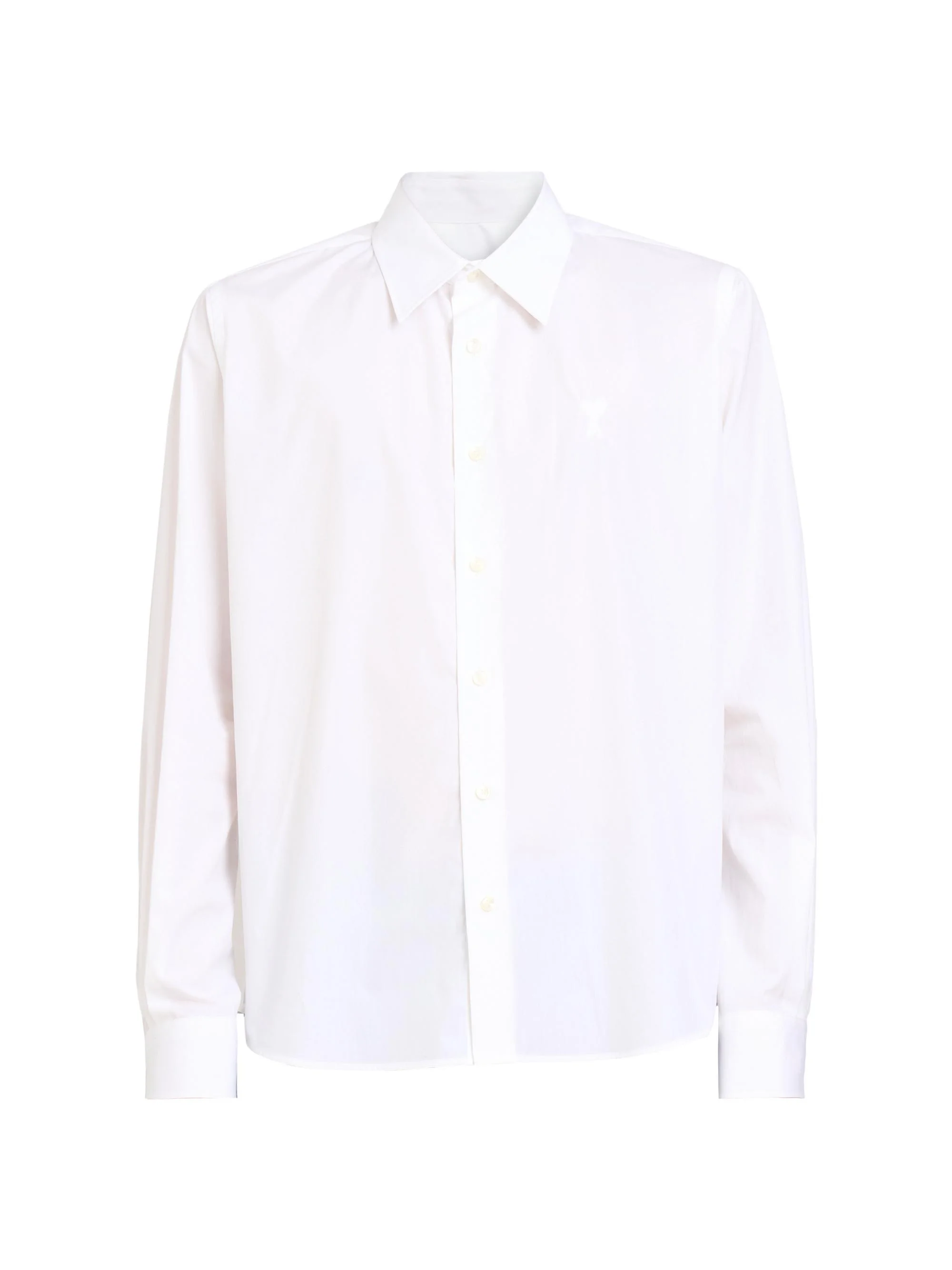 Men's Classic Button-Front Shirt - Wool Gabardine White - 1