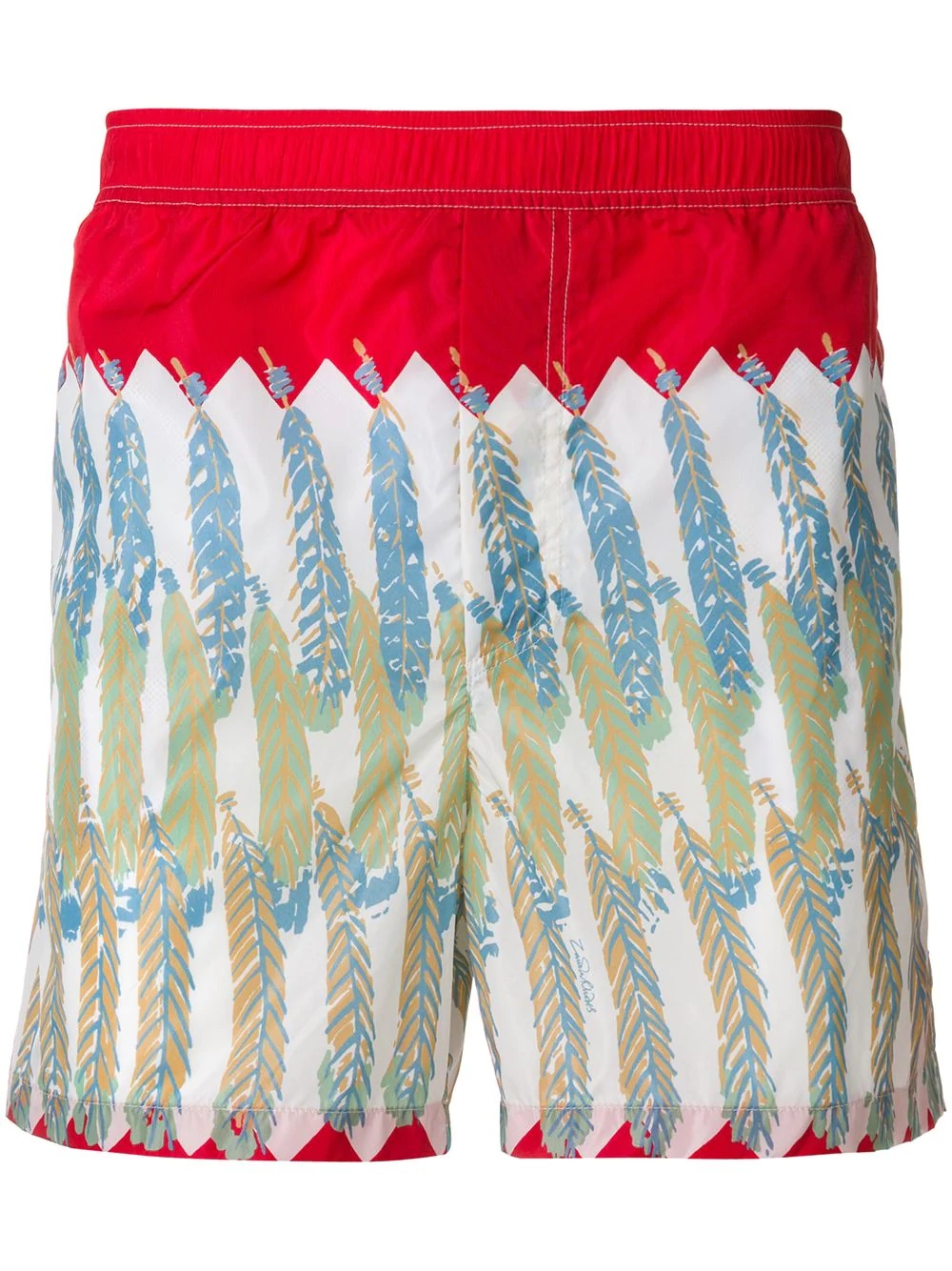 feather print swim shorts - 1