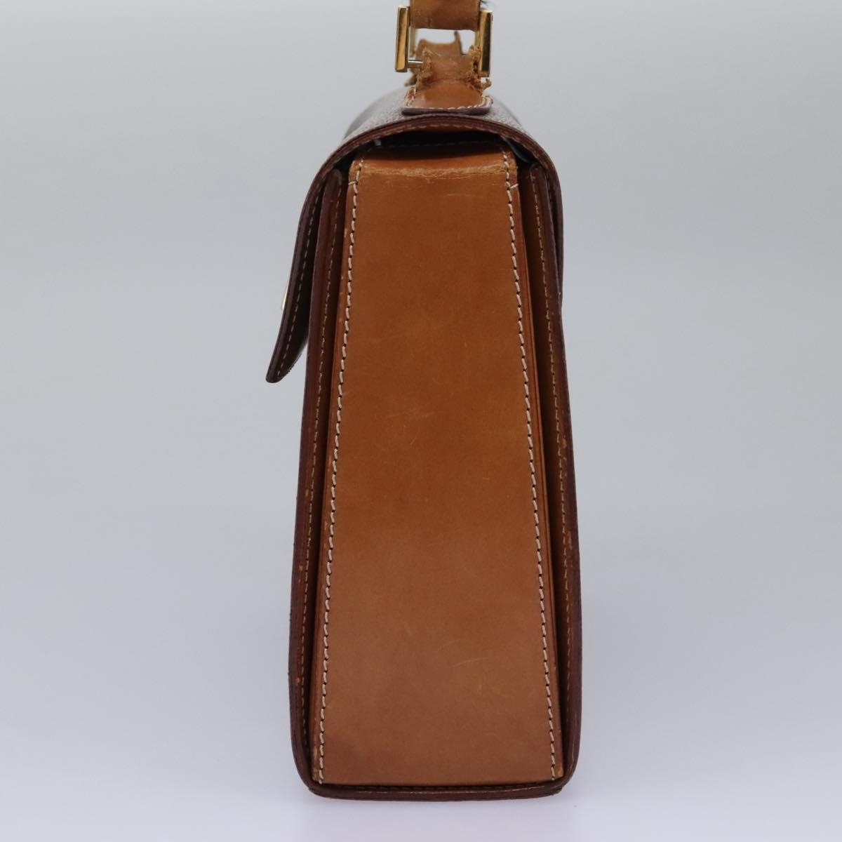 CELINE Macadam Canvas Hand Bag Pvc Leather Brown Gold - 4