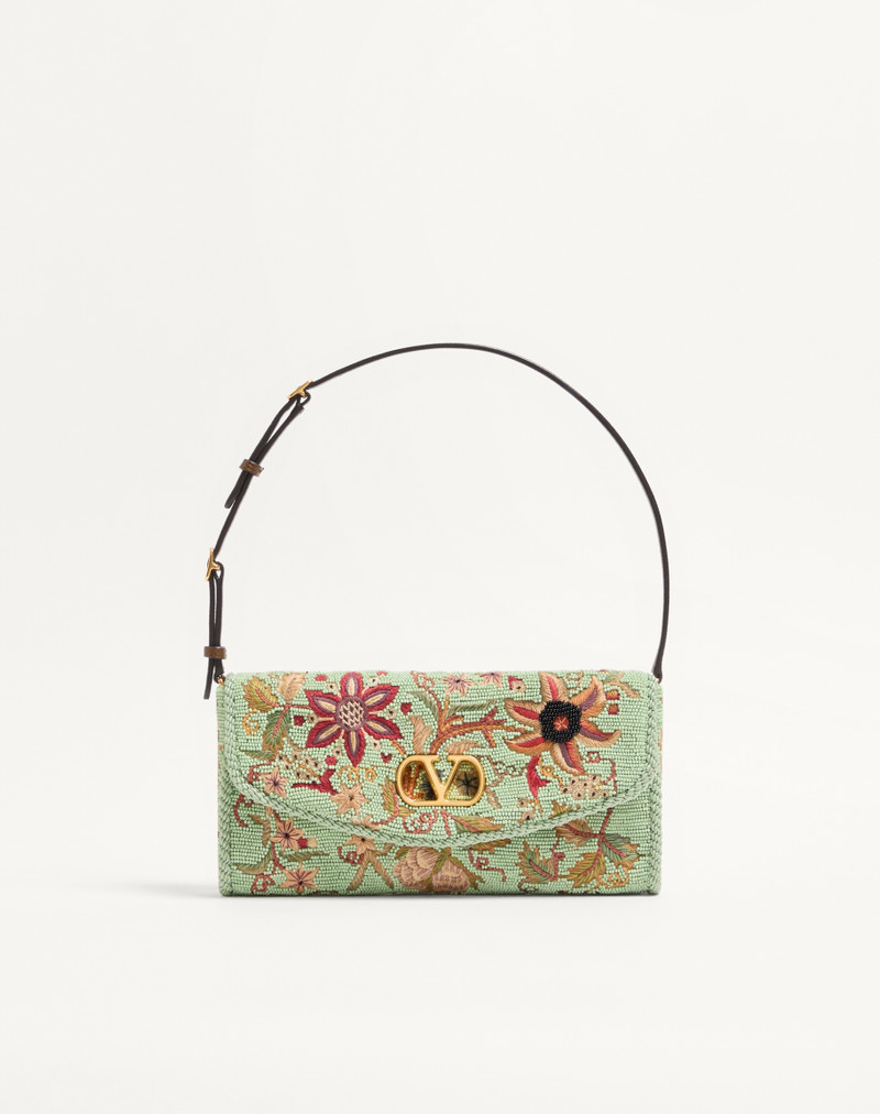VALENTINO GARAVANI DEVAIN EMBROIDERED SMALL SHOULDER BAG 1
