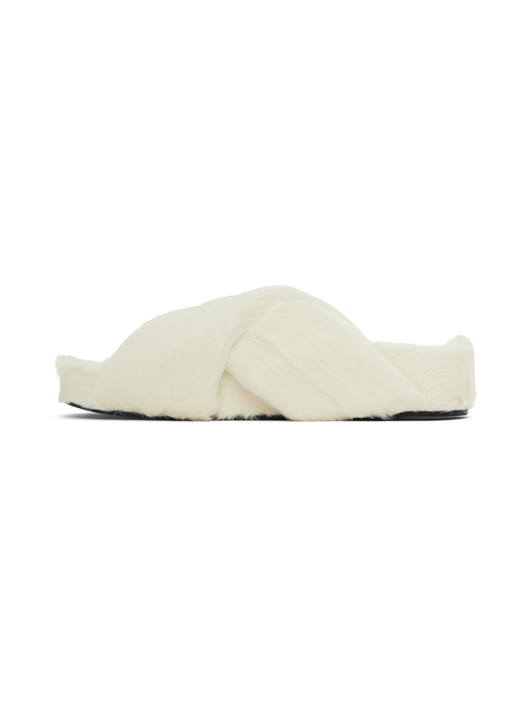 White Cross Strap Slides - 3
