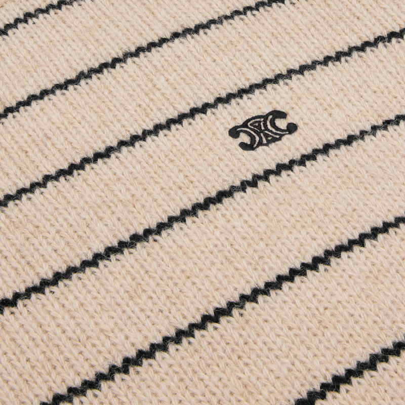 triomphe crew neck sweater in striped wool 4