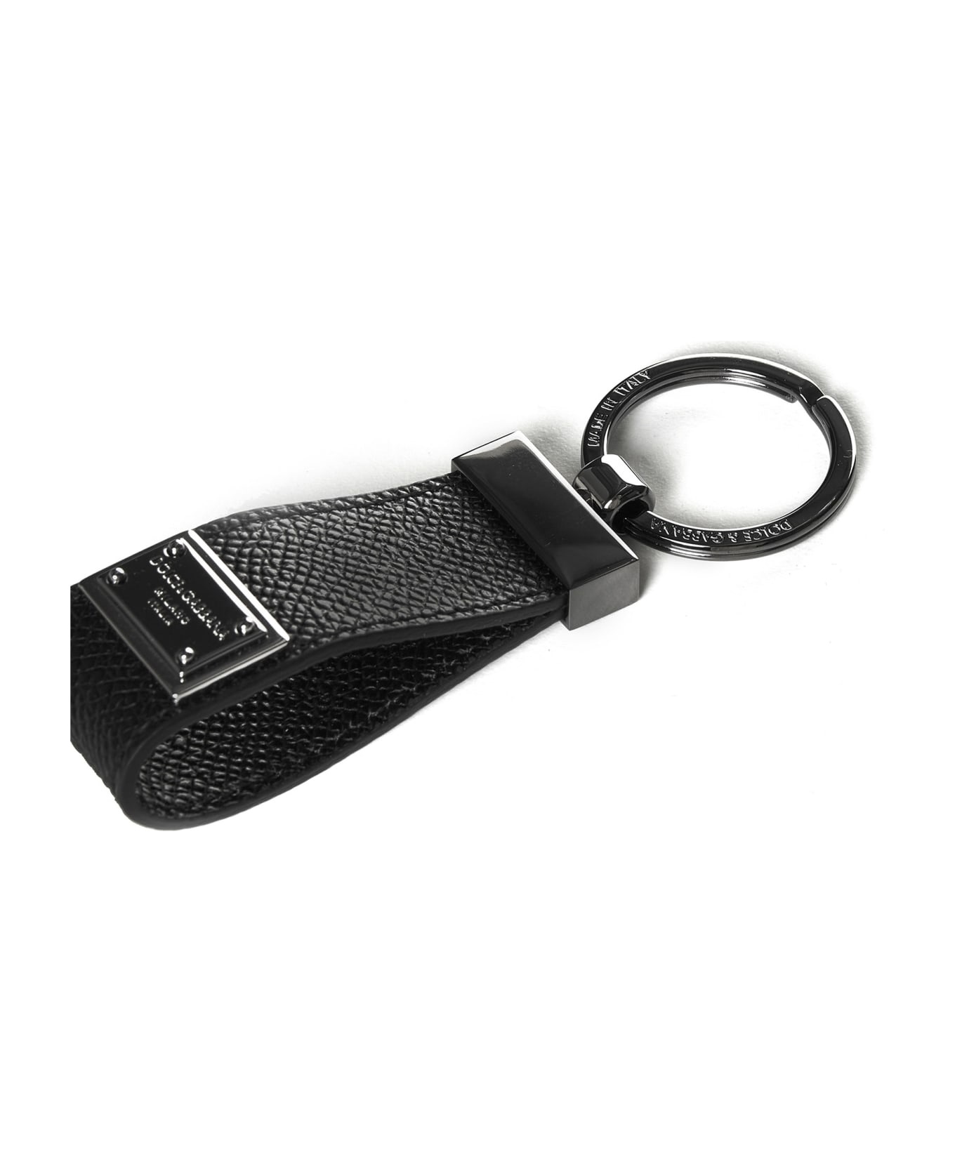 Black Leather Dauphine Keyring - 3