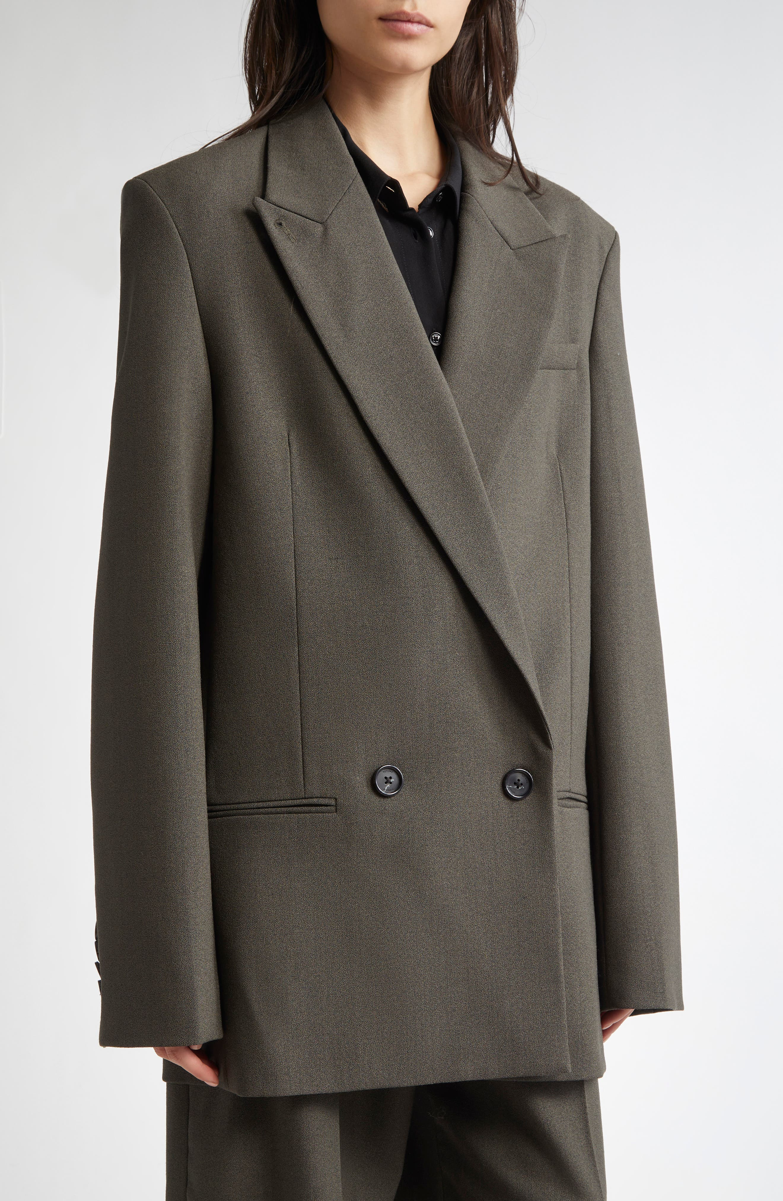 TOTEME Shield Wool Blend Blazer in Forest at Nordstrom - 5