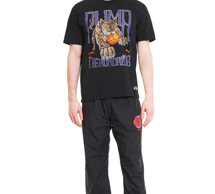 PUMA x The Hundreds Tee Printing Round Neck Short Sleeve Black 596750-01 - 5