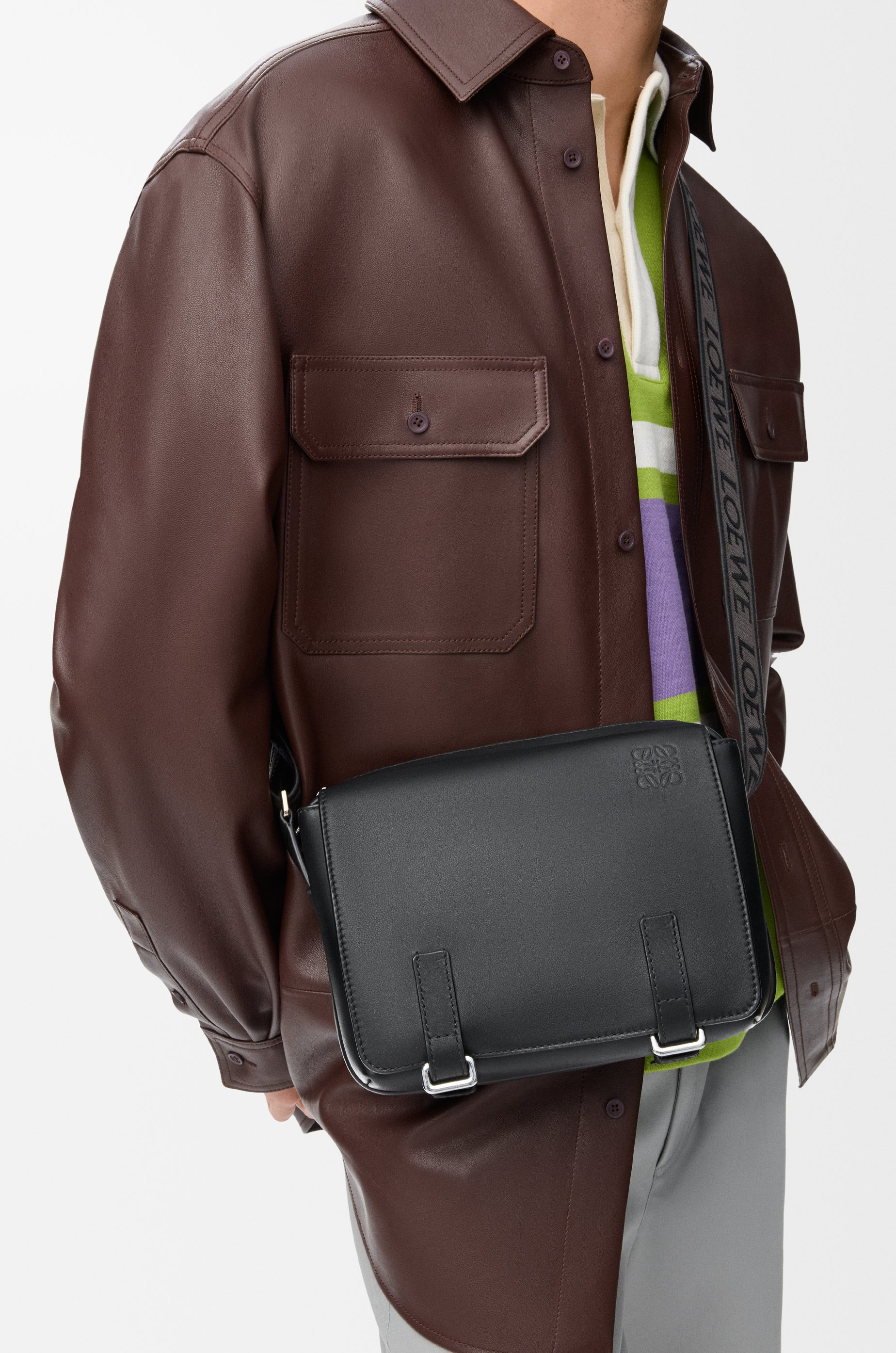 XS Military messenger bag in soft grained calfskin - 2