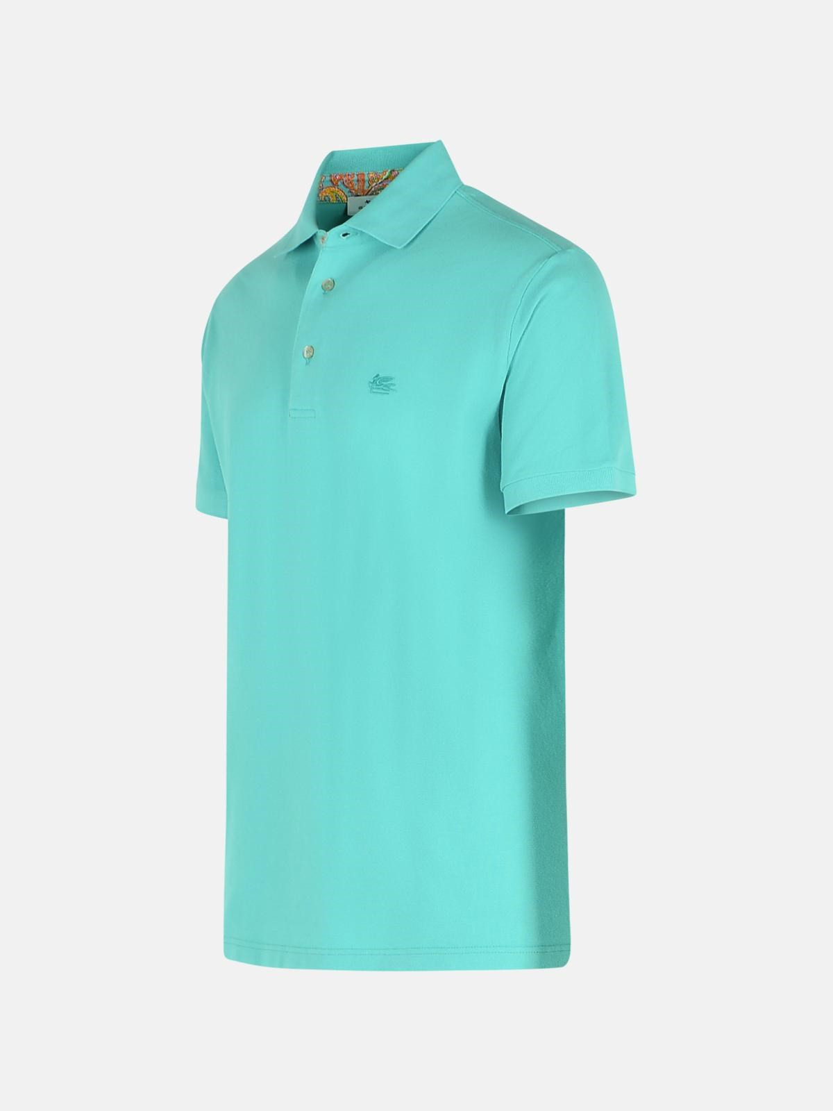 'ROMA' POLO SHIRT IN LIGHT BLUE COTTON - 2