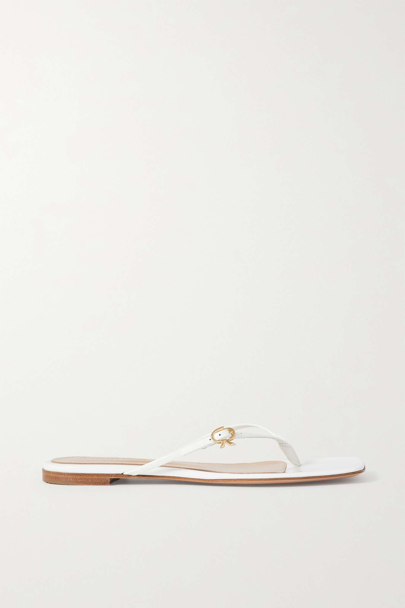 Glossed-leather sandals - 1