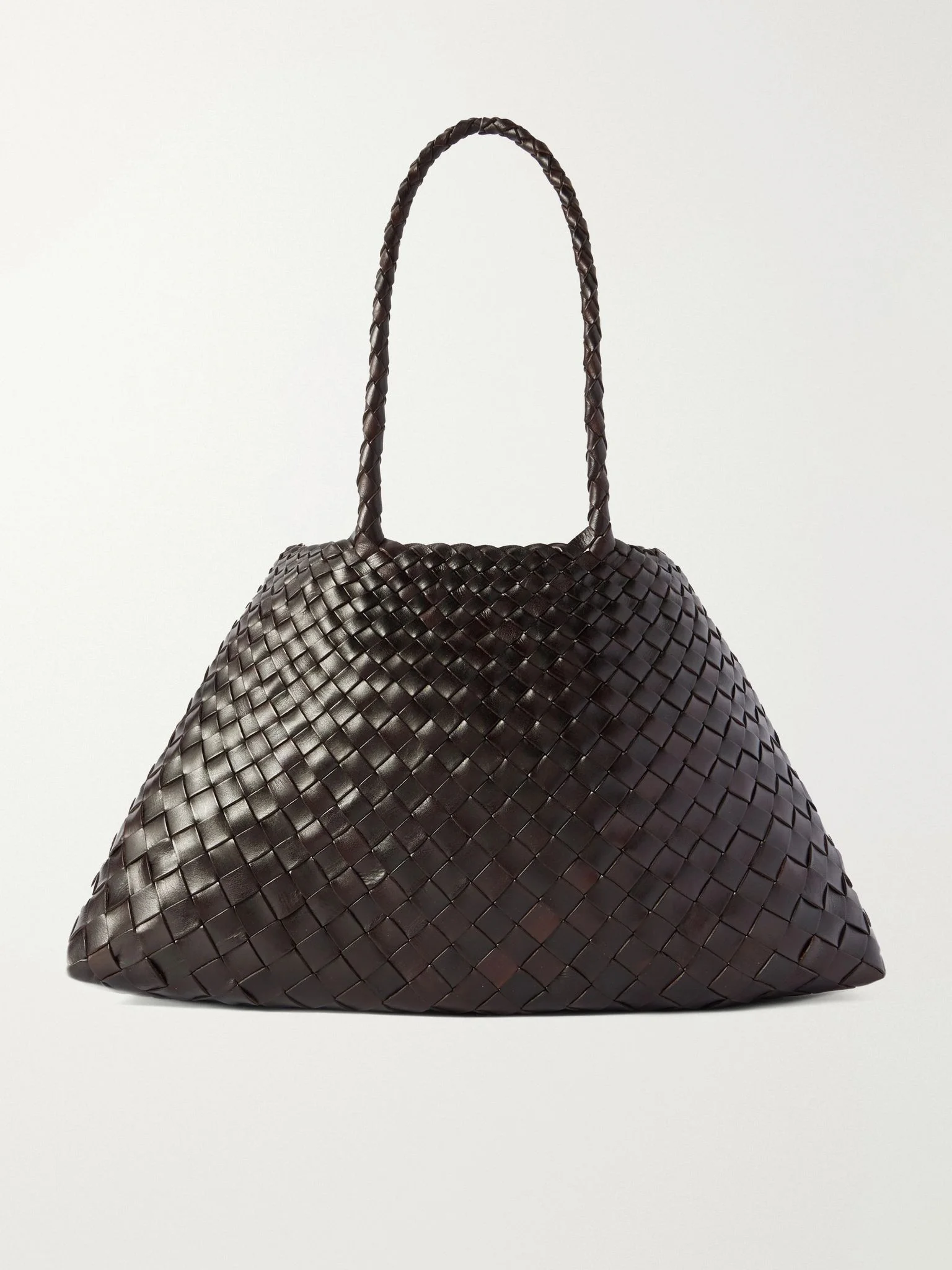 Santa Croce Big woven leather tote Dark brown - 1