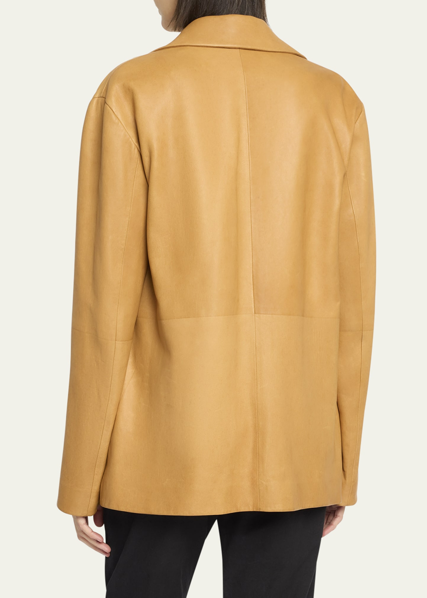 Fabian Single-Breasted Leather Jacket - 3