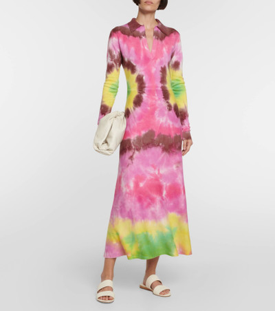 GABRIELA HEARST Tie-dye cashmere and silk midi dress outlook