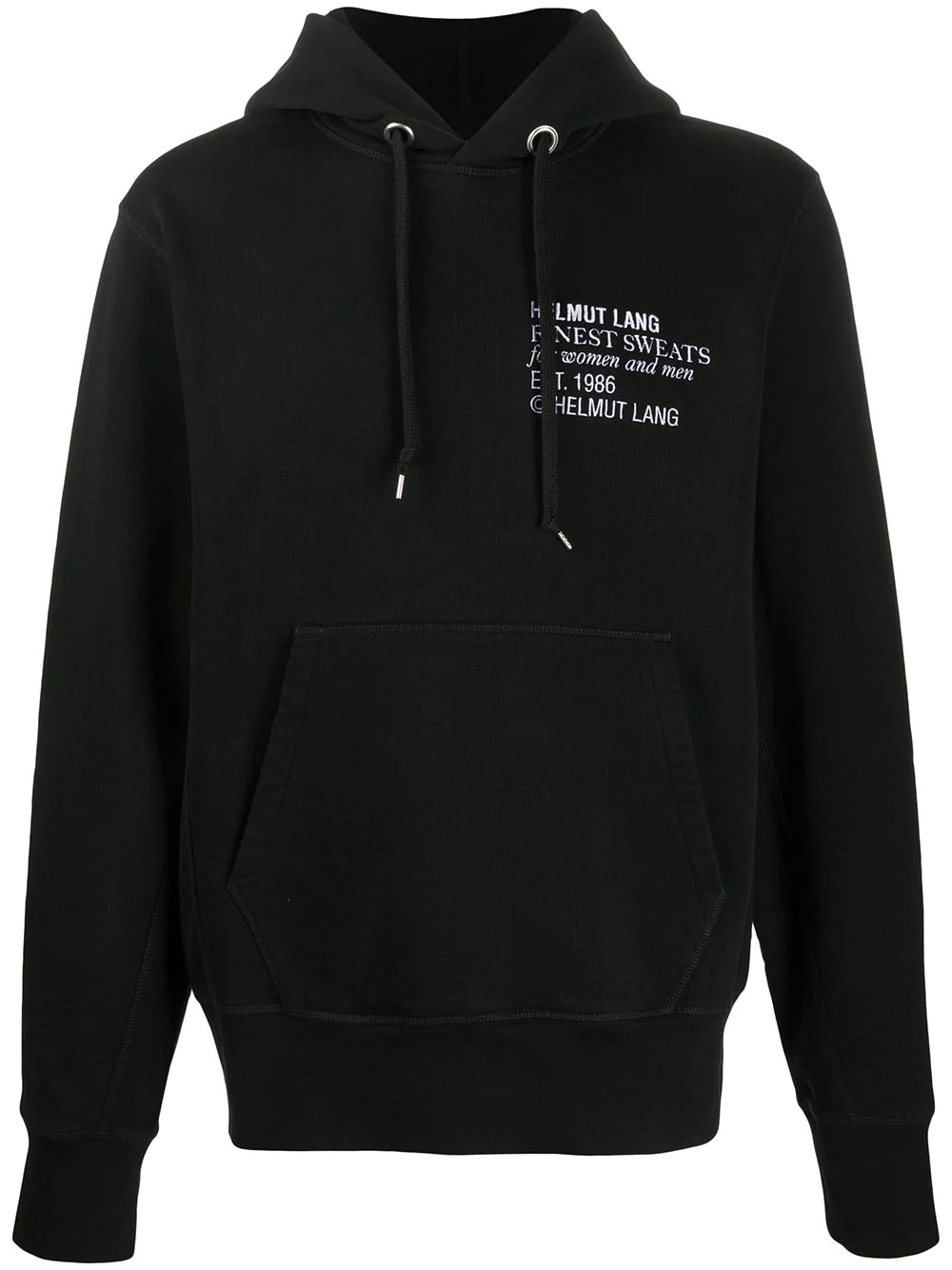 embroidered drawstring hoodie  - 1