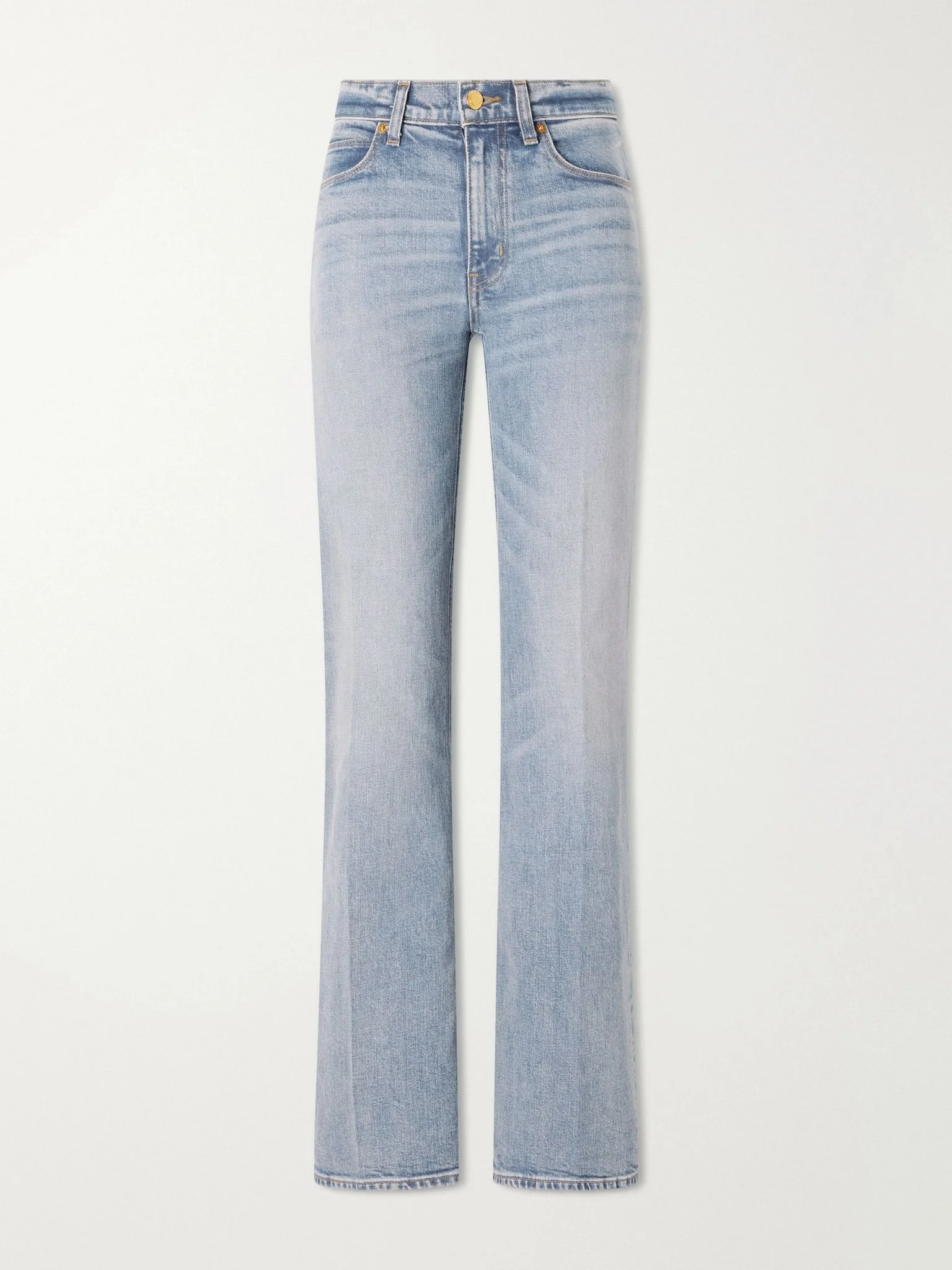 Wide-leg mid-rise jeans Light denim - 1