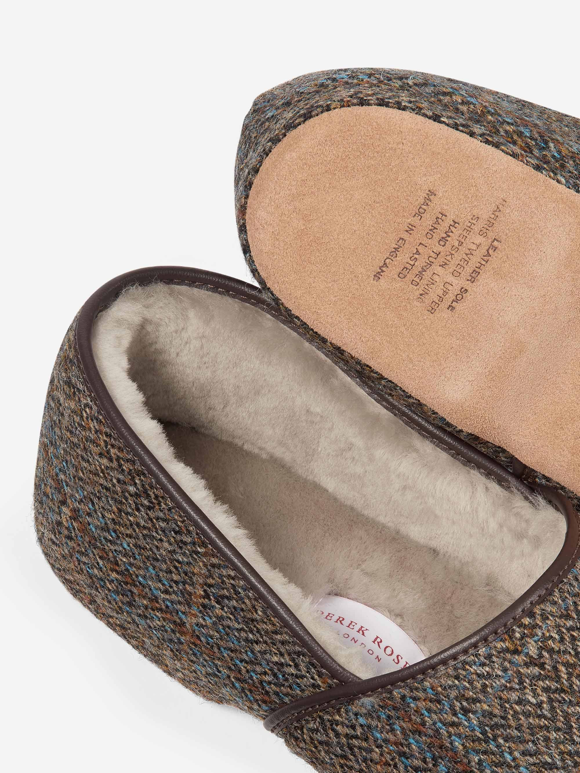 Men's Slippers Crawford 2 Harris Tweed Sheepskin Beige - 4