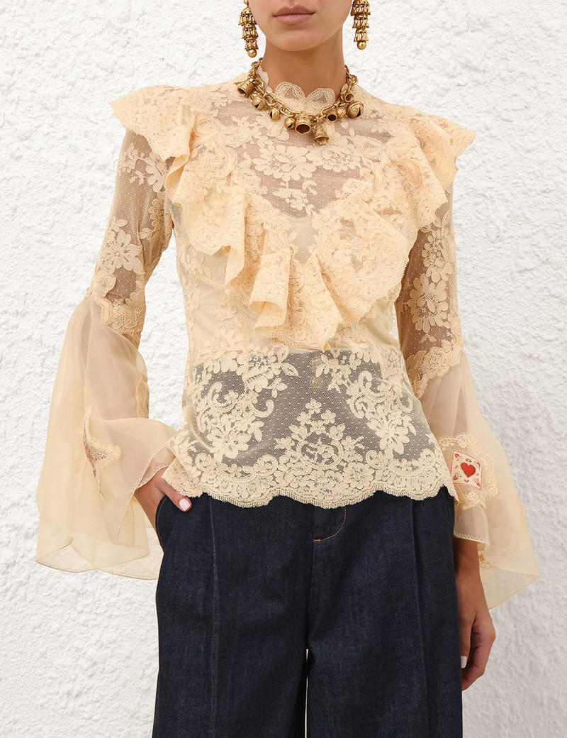 Zimmermann HYPNOTIC PATCHED LACE TOP outlook