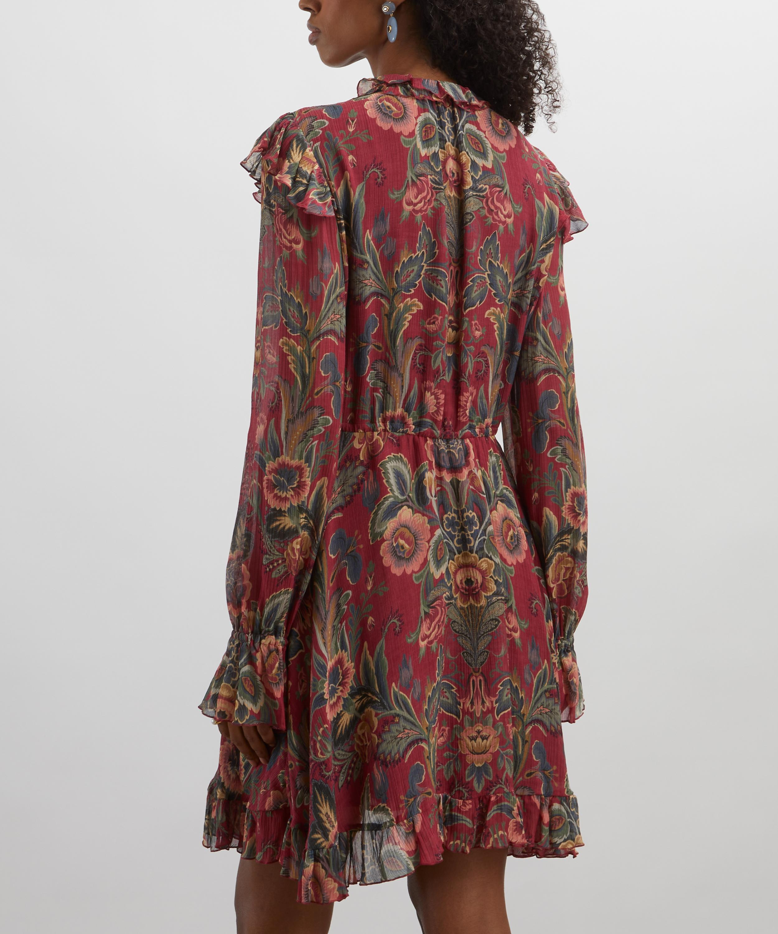 Floral Silk-Blend Mini Dress - 4