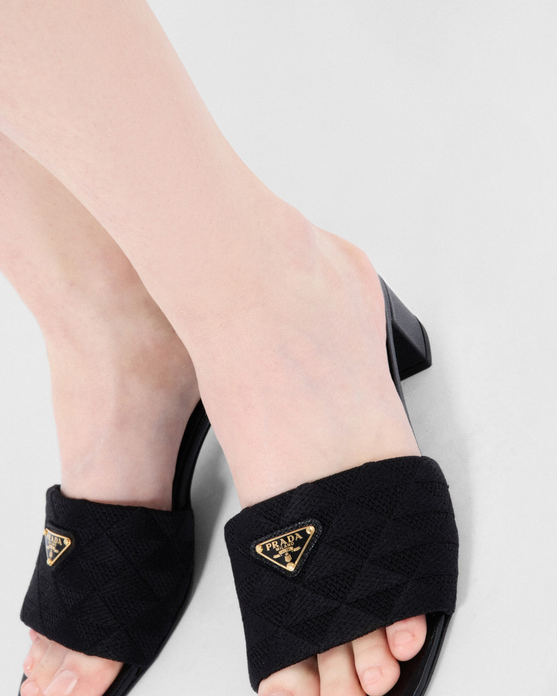 Prada Embroidered fabric slides outlook