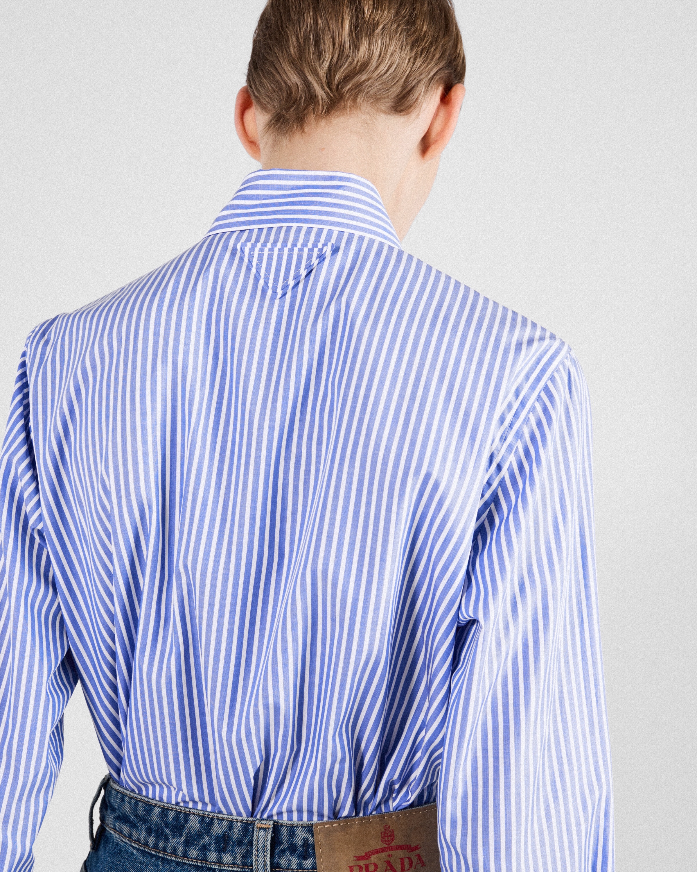 Embroidered stripe poplin shirt - 4