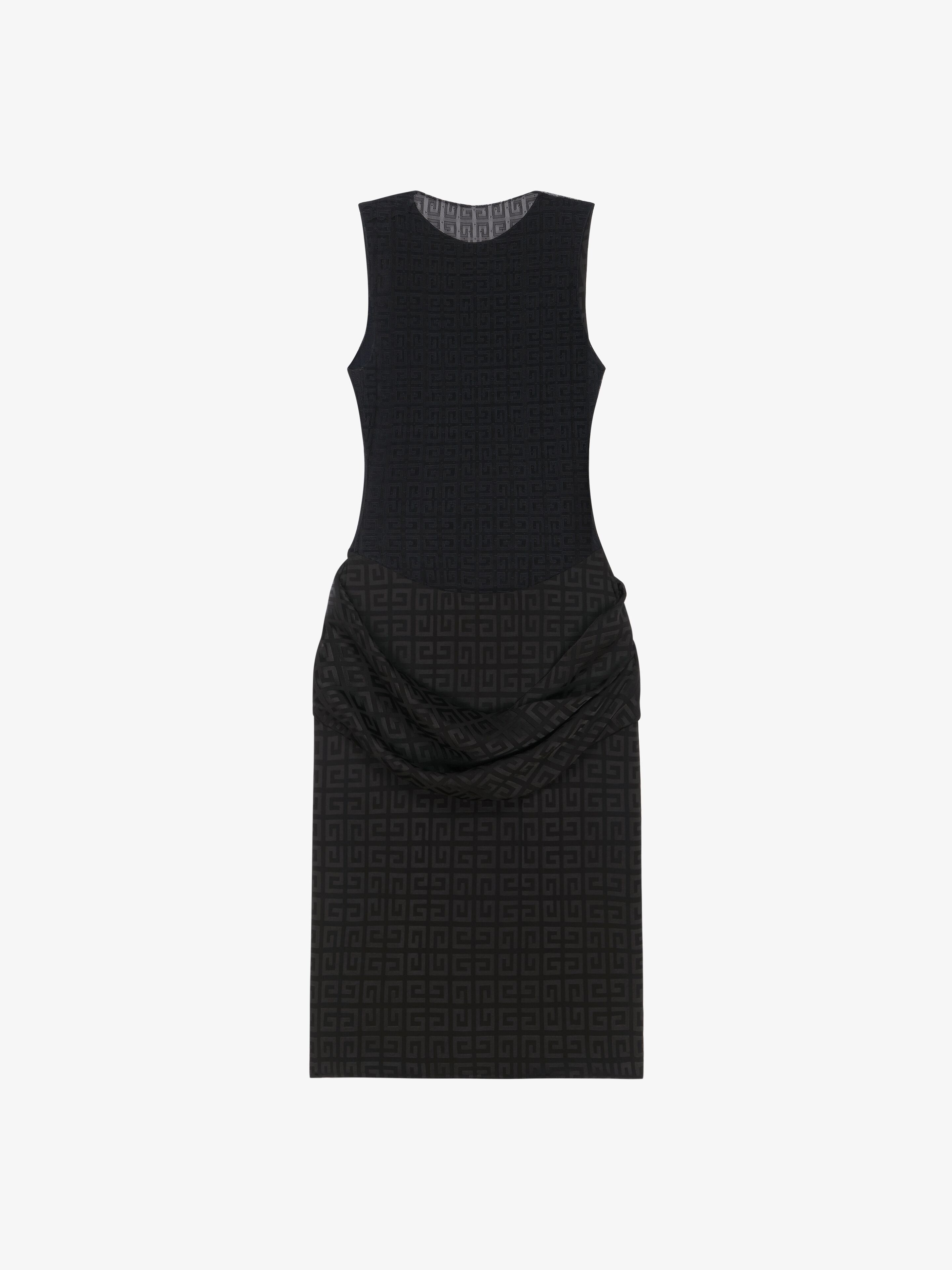 DRESS IN 4G JACQUARD WITH TULLE AND DRAPE - 5