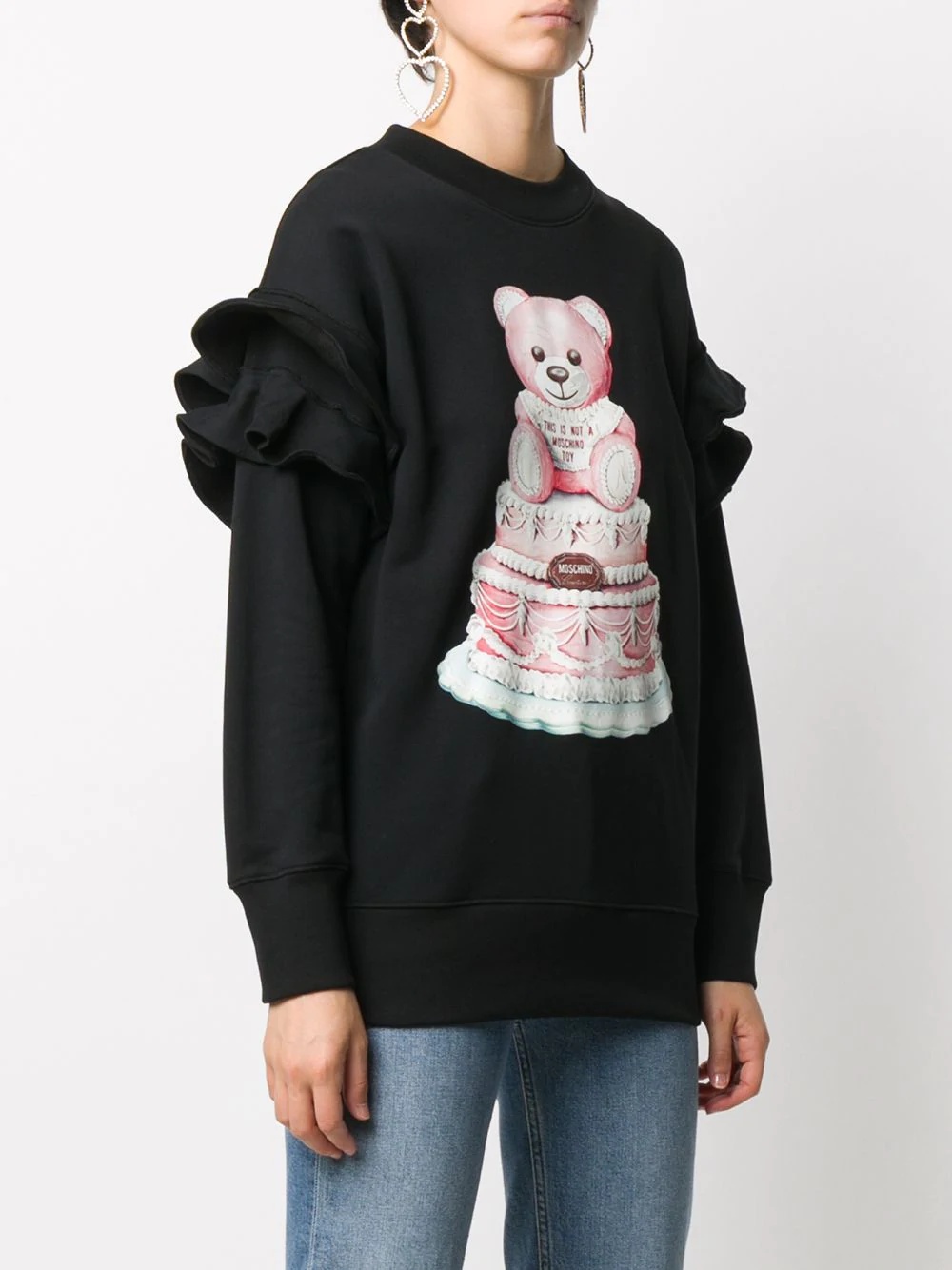 teddy ruffle sleeve sweatshirt - 3