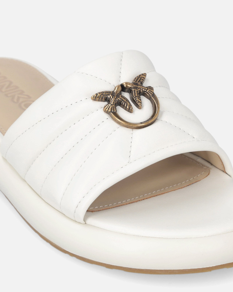 PERFORATED NAPPA LEATHER SLIP-ON SANDALS WITH LOVE BIRDS LOGO 4