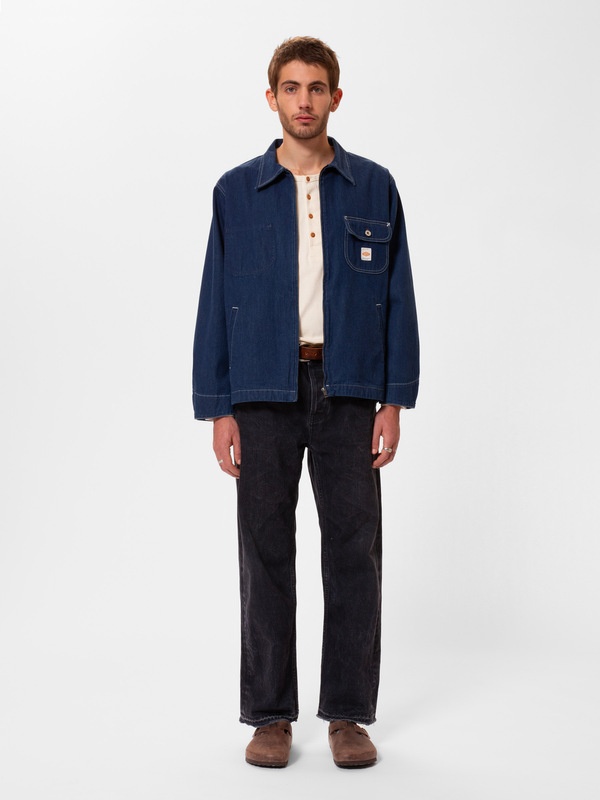 Jimmy Utility Denim Zip Jacket Blue - 5