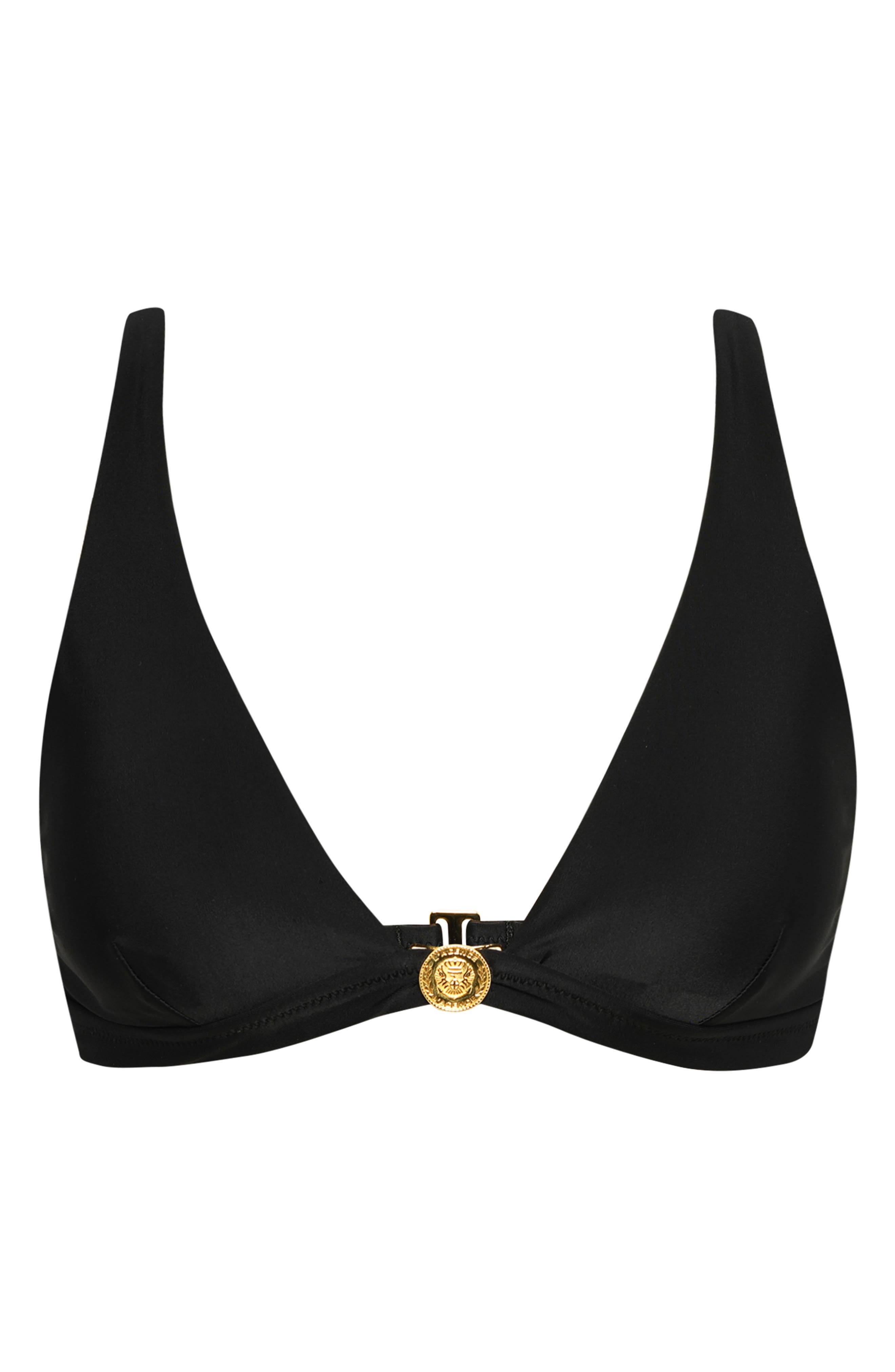 L'AGENCE Lexie Solids Bikini Top in Black at Nordstrom - 6