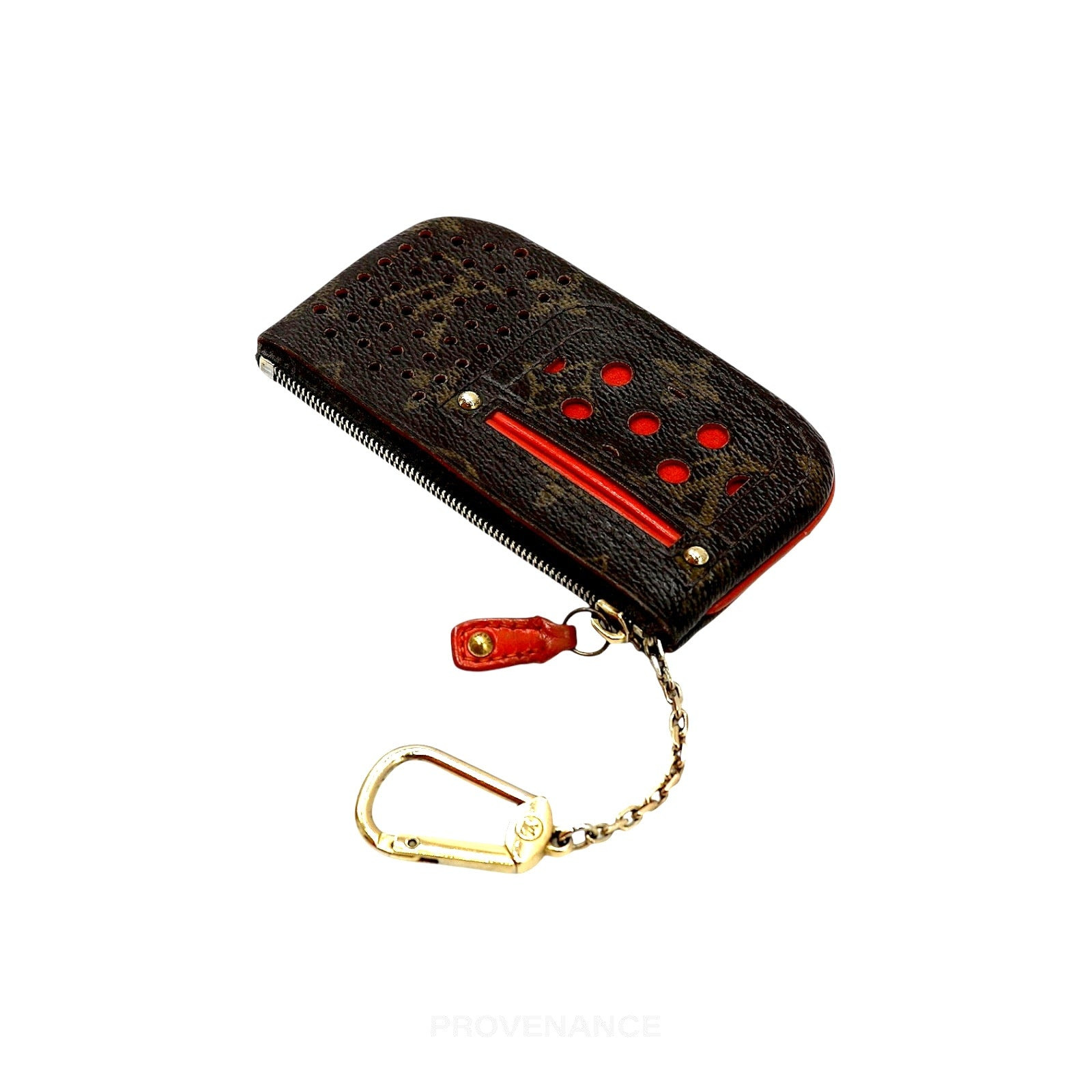 Louis Vuitton Key Pouch Cles - Perforated Monogram Orange - 6