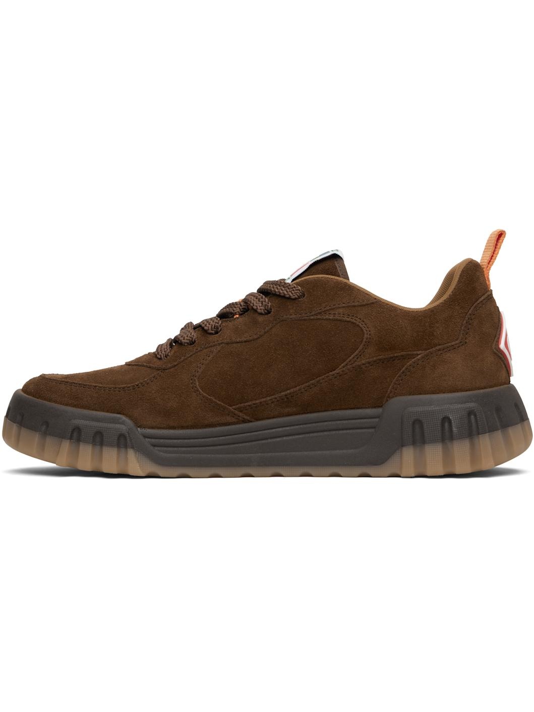 Brown Suede Court Sneakers - 3