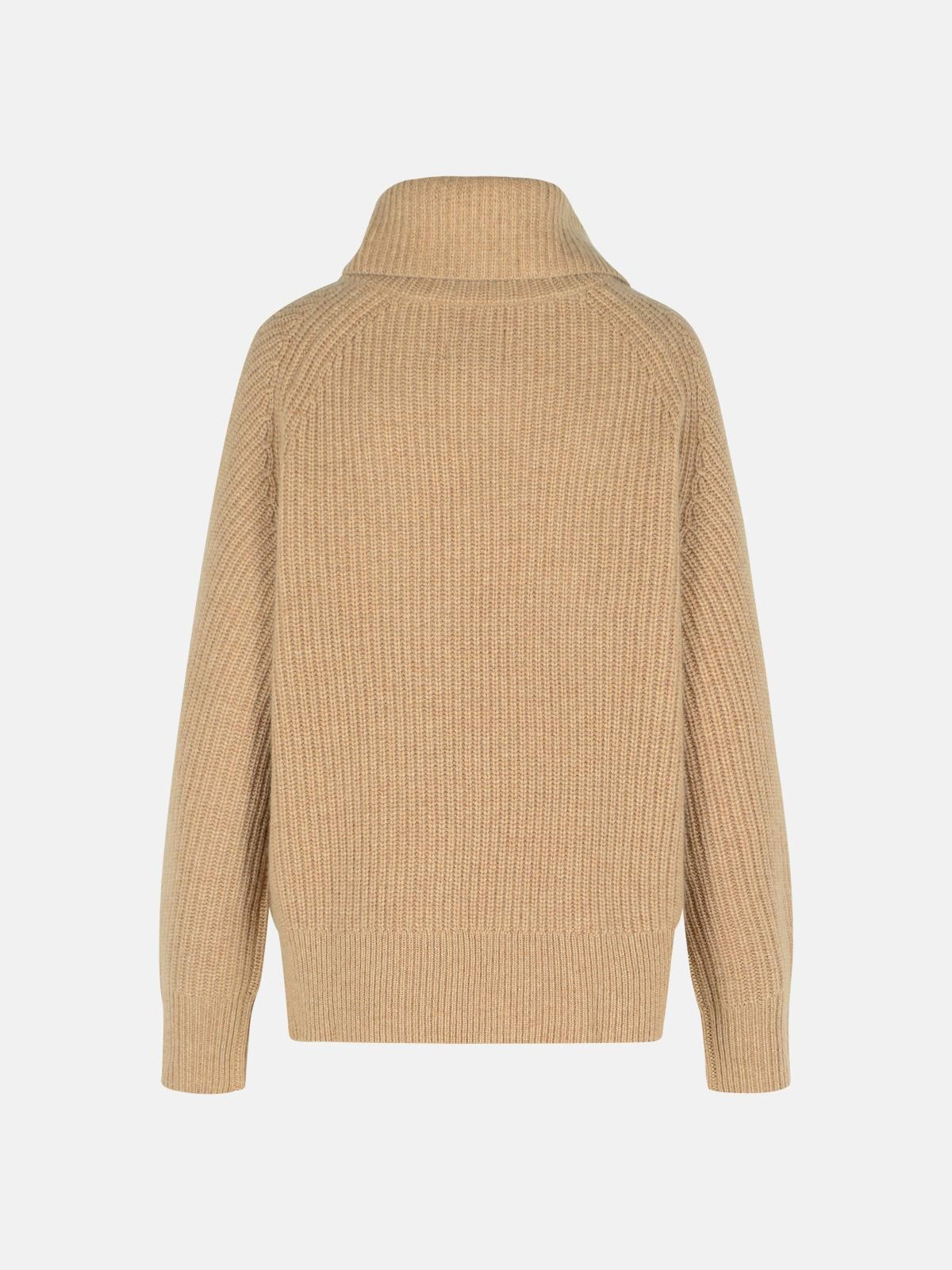 'CECIL' BEIGE CASHMERE SWEATER - 3