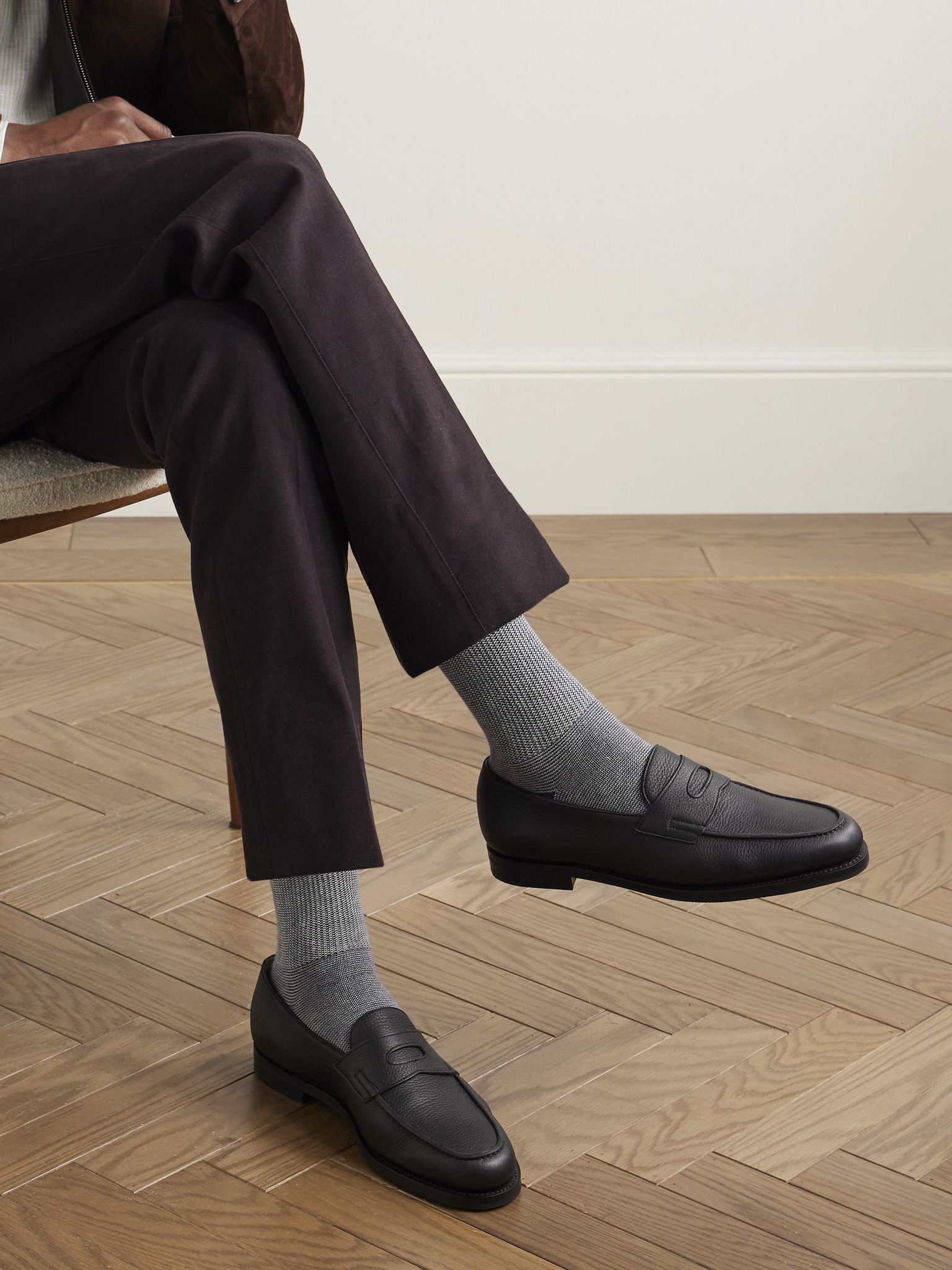 Lopez Full-Grain Leather Penny Loafers Black - 2