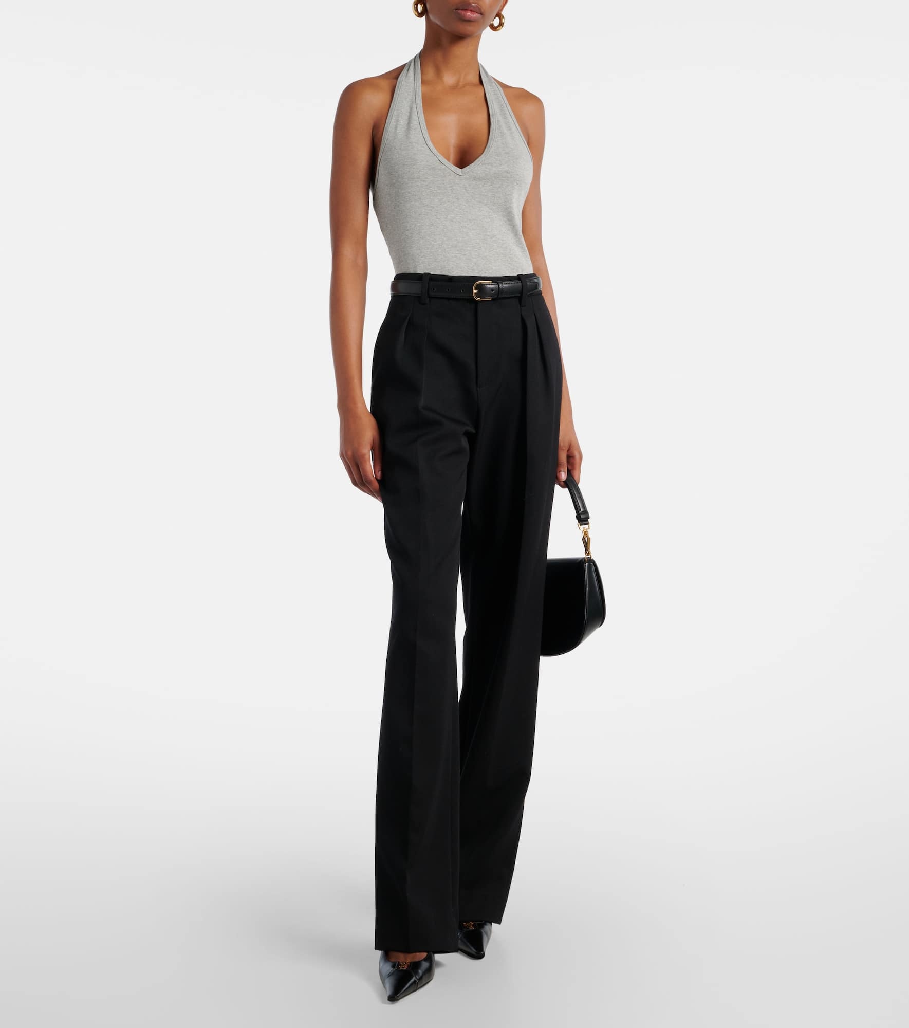 Britt halterneck cotton jersey top - 2
