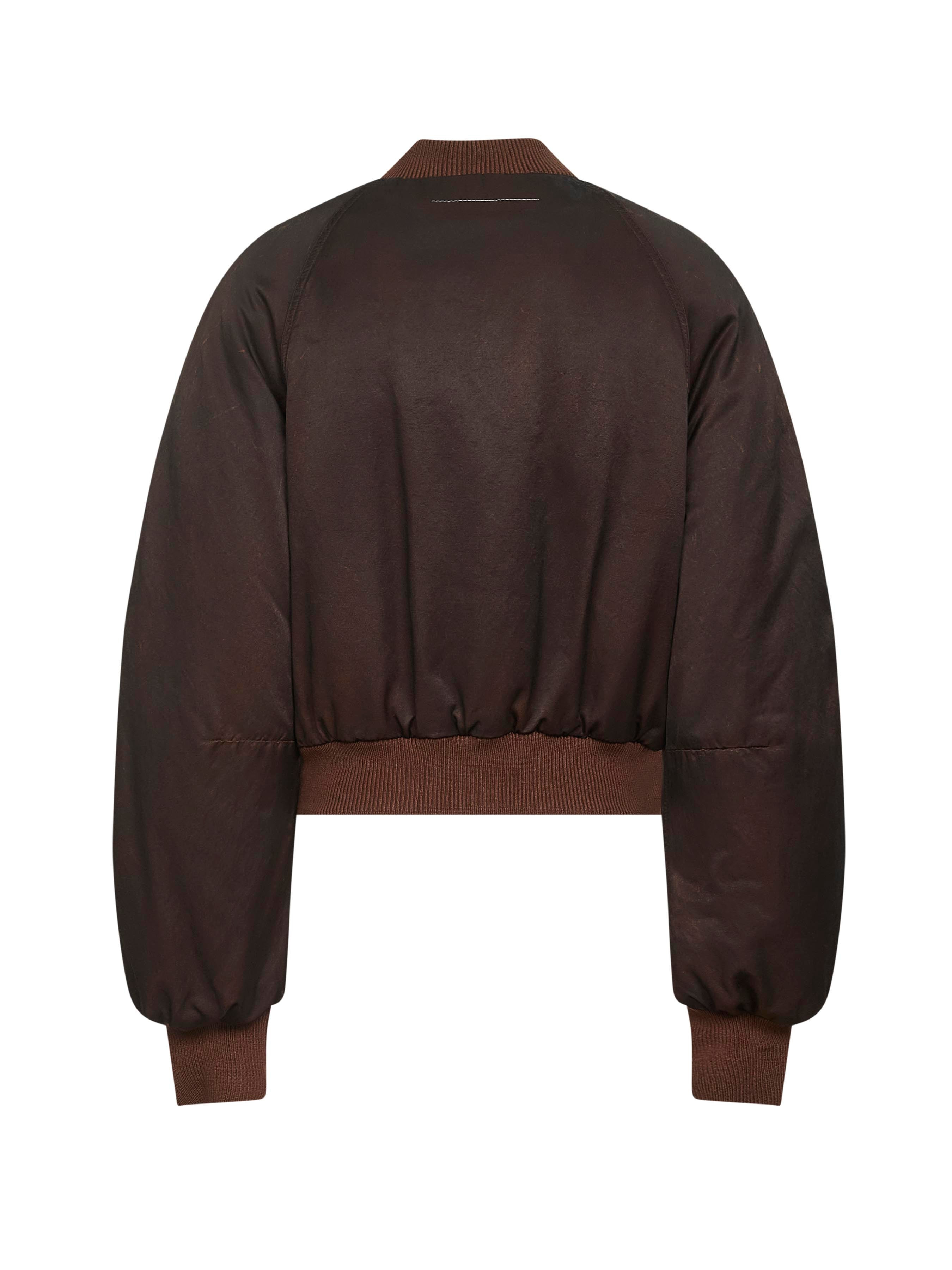 Brown cotton and viscose blend bomber jacket - 2