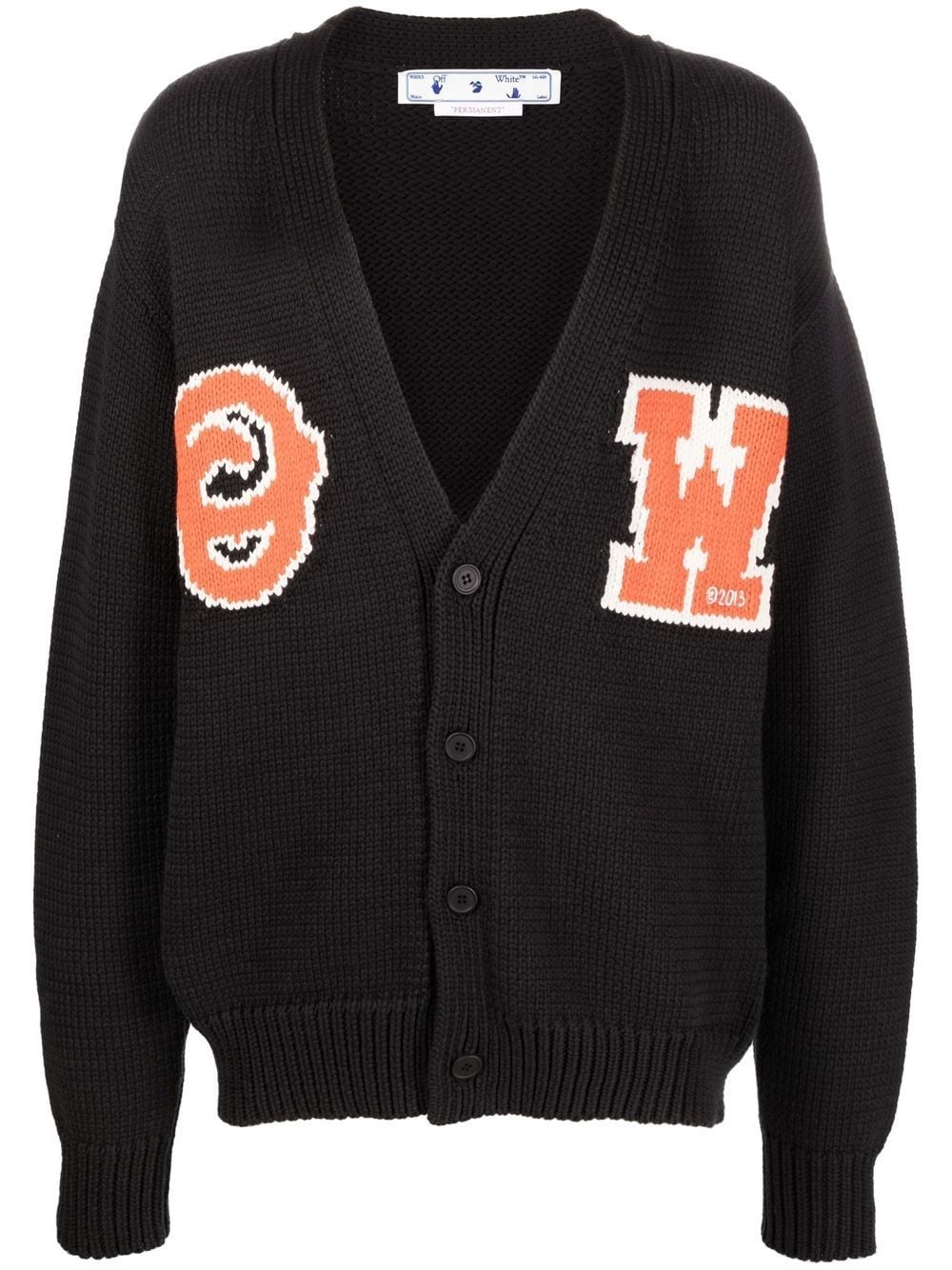 logo-intarsia cardigan - 1