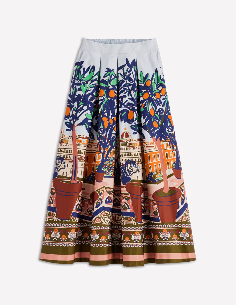 Verity Sateen Skirt-Multi, Balcony Scene 1