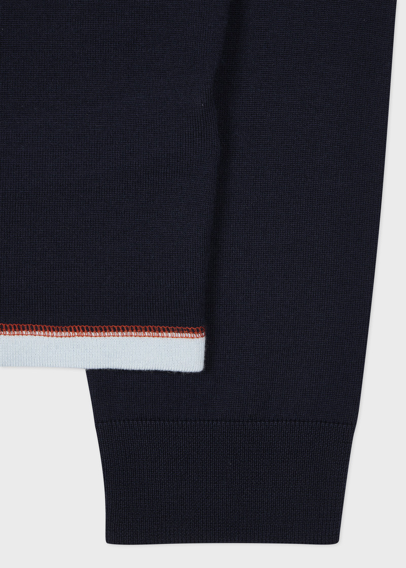 Paul Smith Navy Washable Merino Wool Zip Cardigan outlook