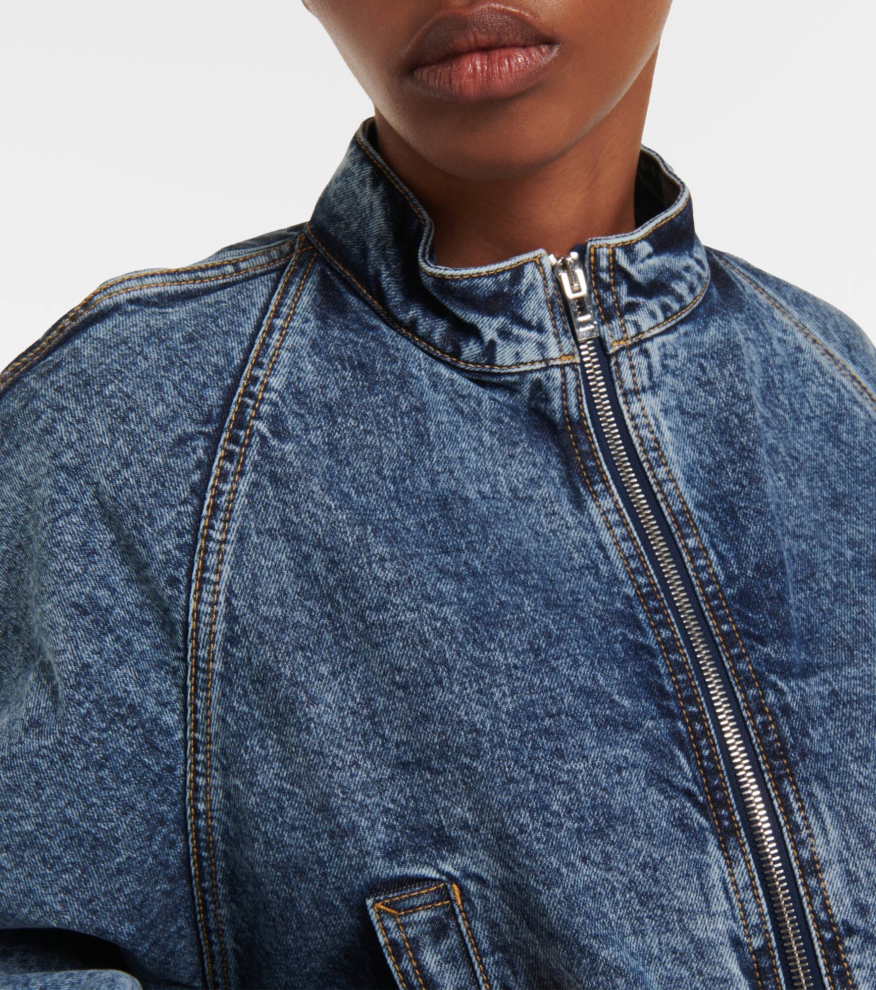 Alaïa Round Racing denim jacket | mytheresa | REVERSIBLE