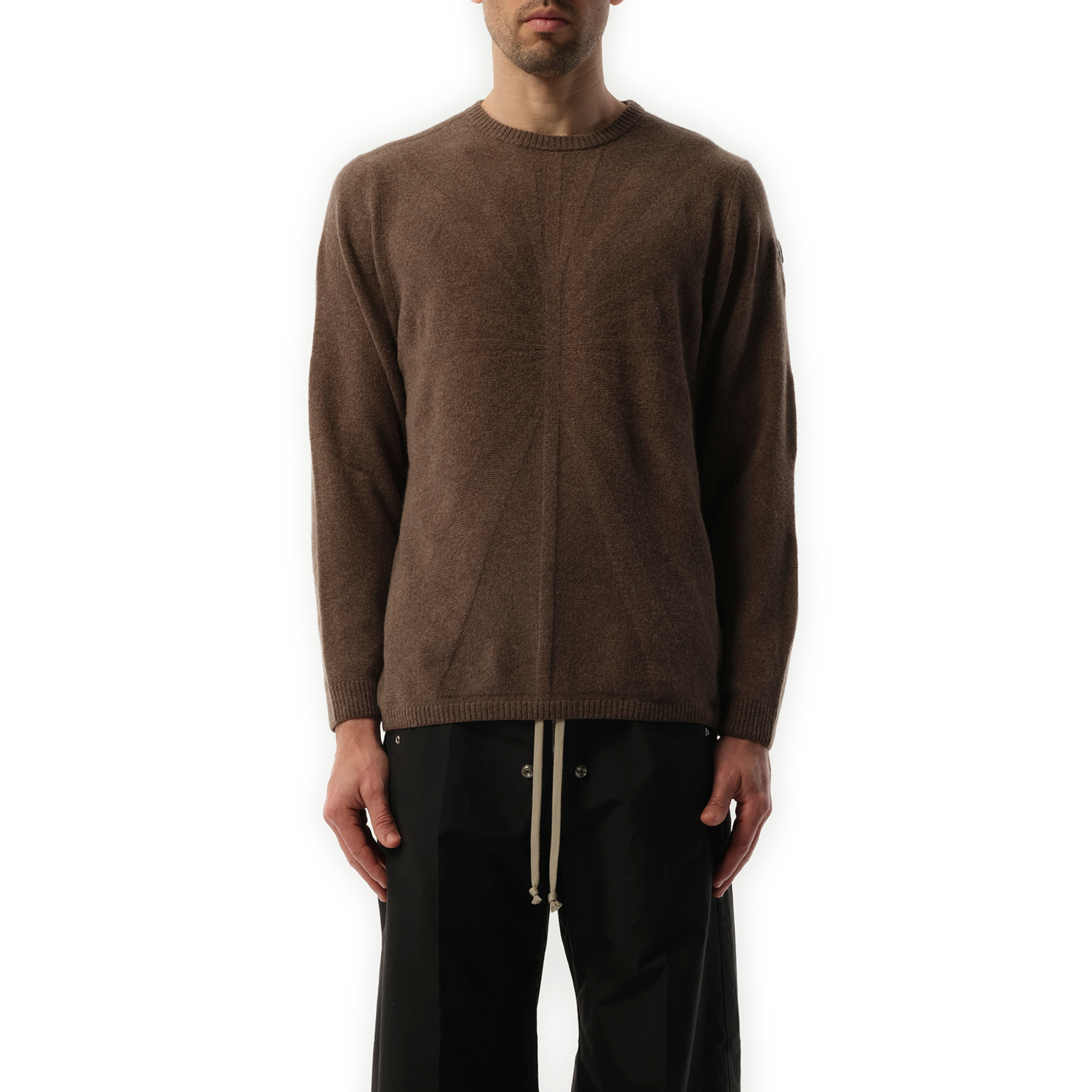 Rick Owens x Moncler Jumbo Round Neck Sweater in Dust - 1
