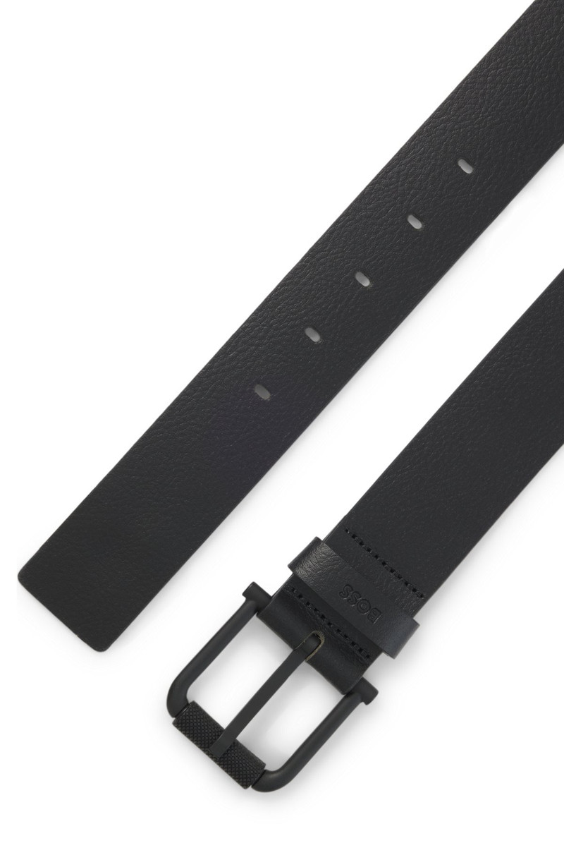 GRAINED-LEATHER BELT WITH EMBOSSED LOGO 3