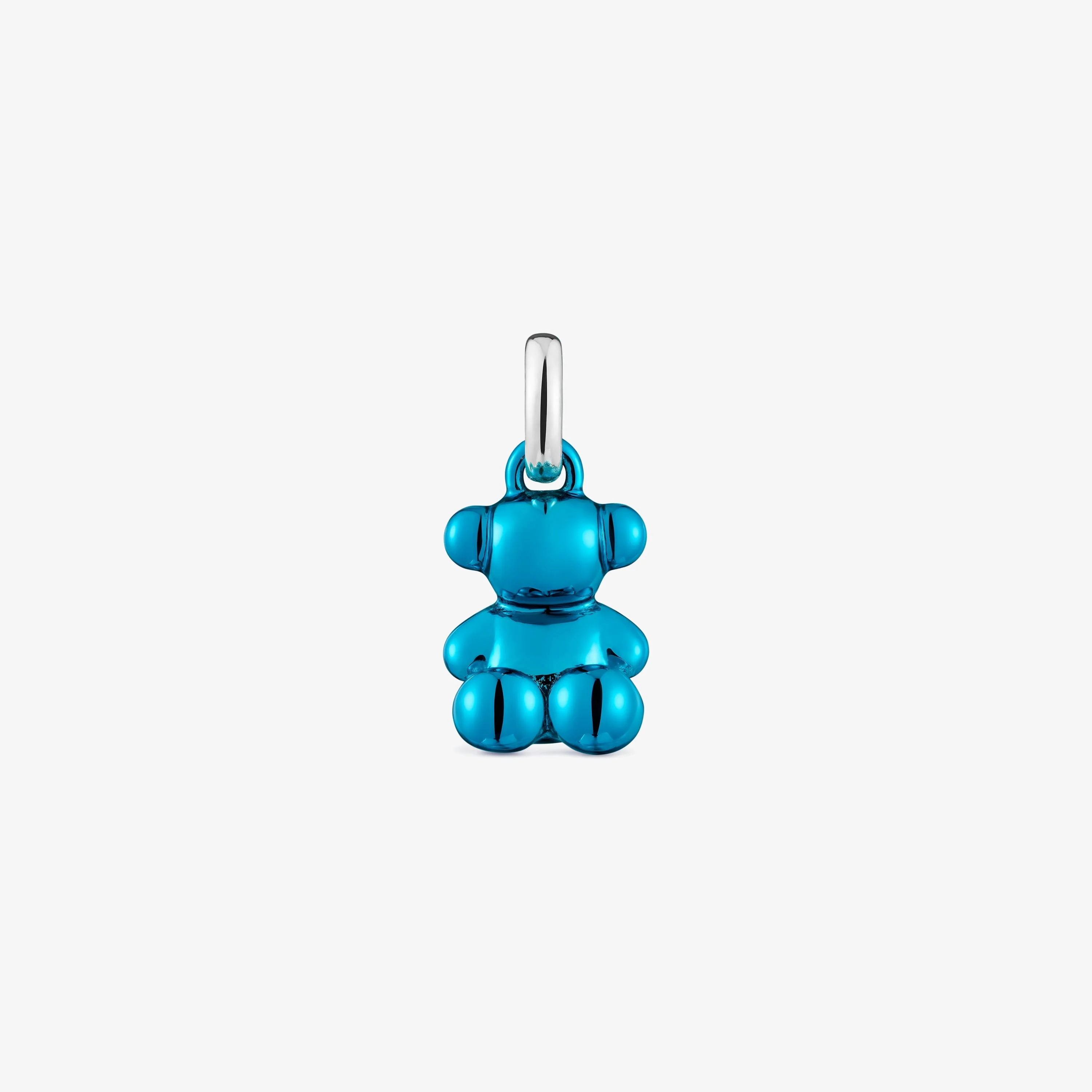 Small Bold Bear blue steel bear Pendant - 1