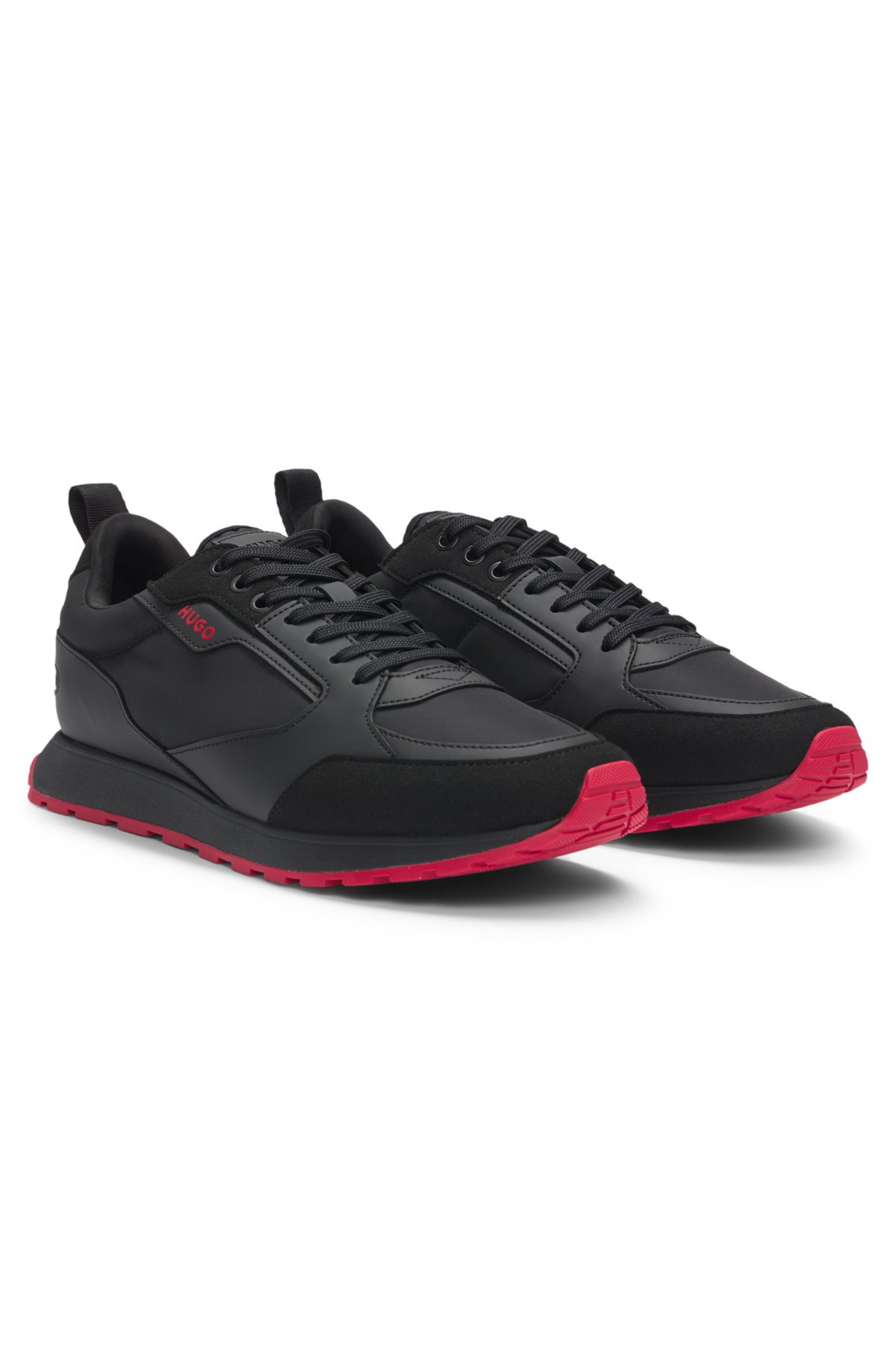 MIXED-MATERIAL TRAINERS WITH BRANDED ACCENTS - 2