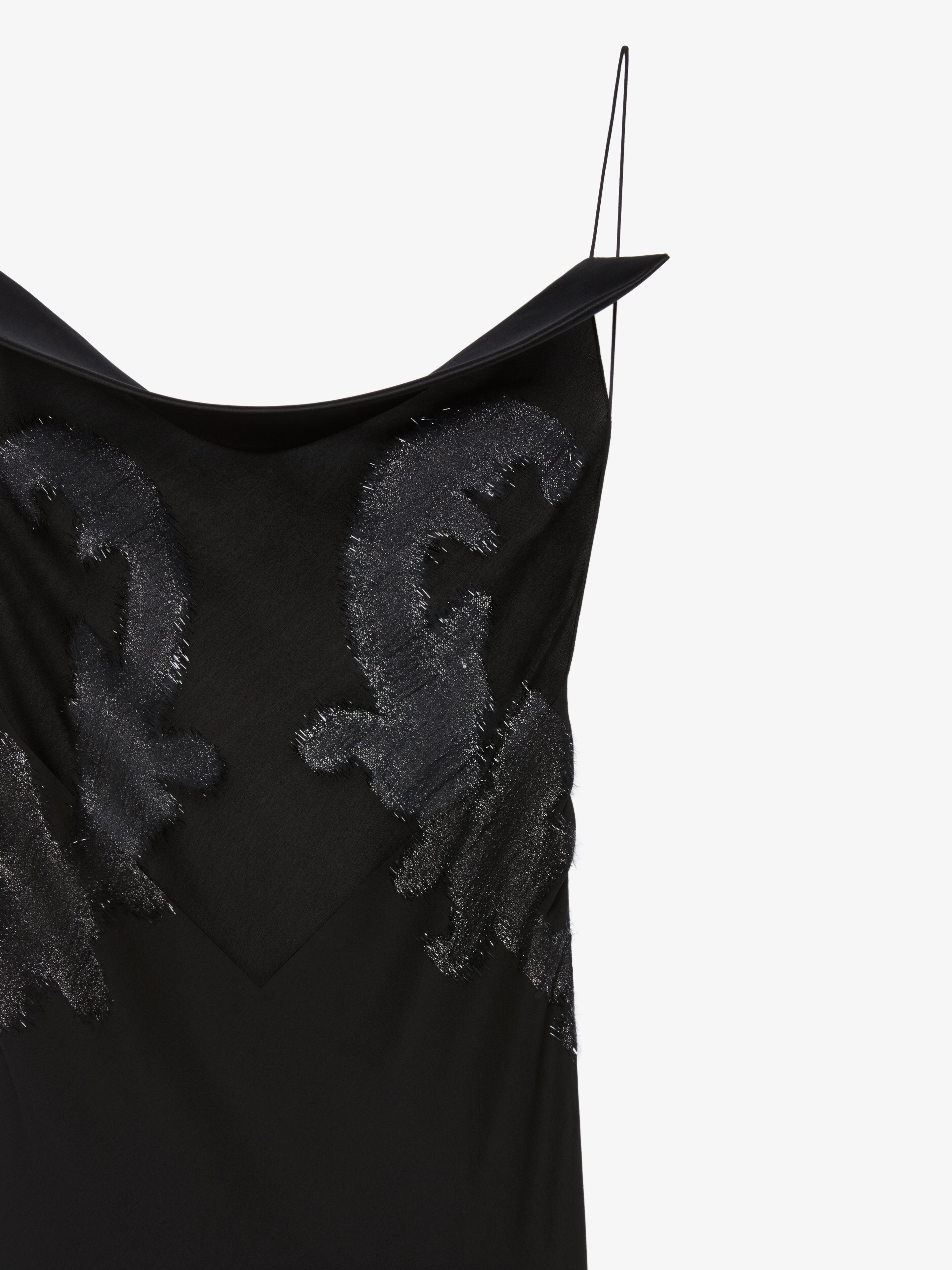 EVENING DRESS IN SILK WITH LUREX CUT THREAD EMBROIDERY - 5