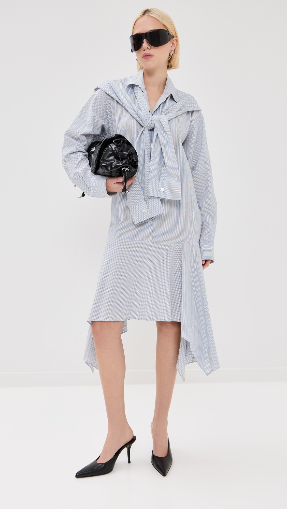 Soft Stripe Shirting Dress - 1