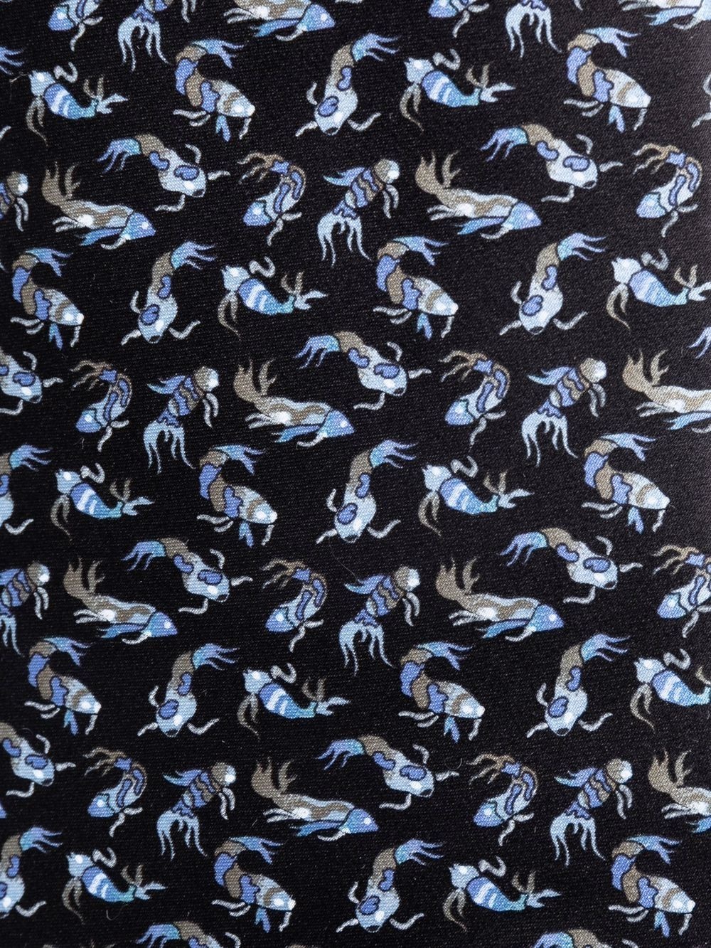 fish-print silk tie - 2