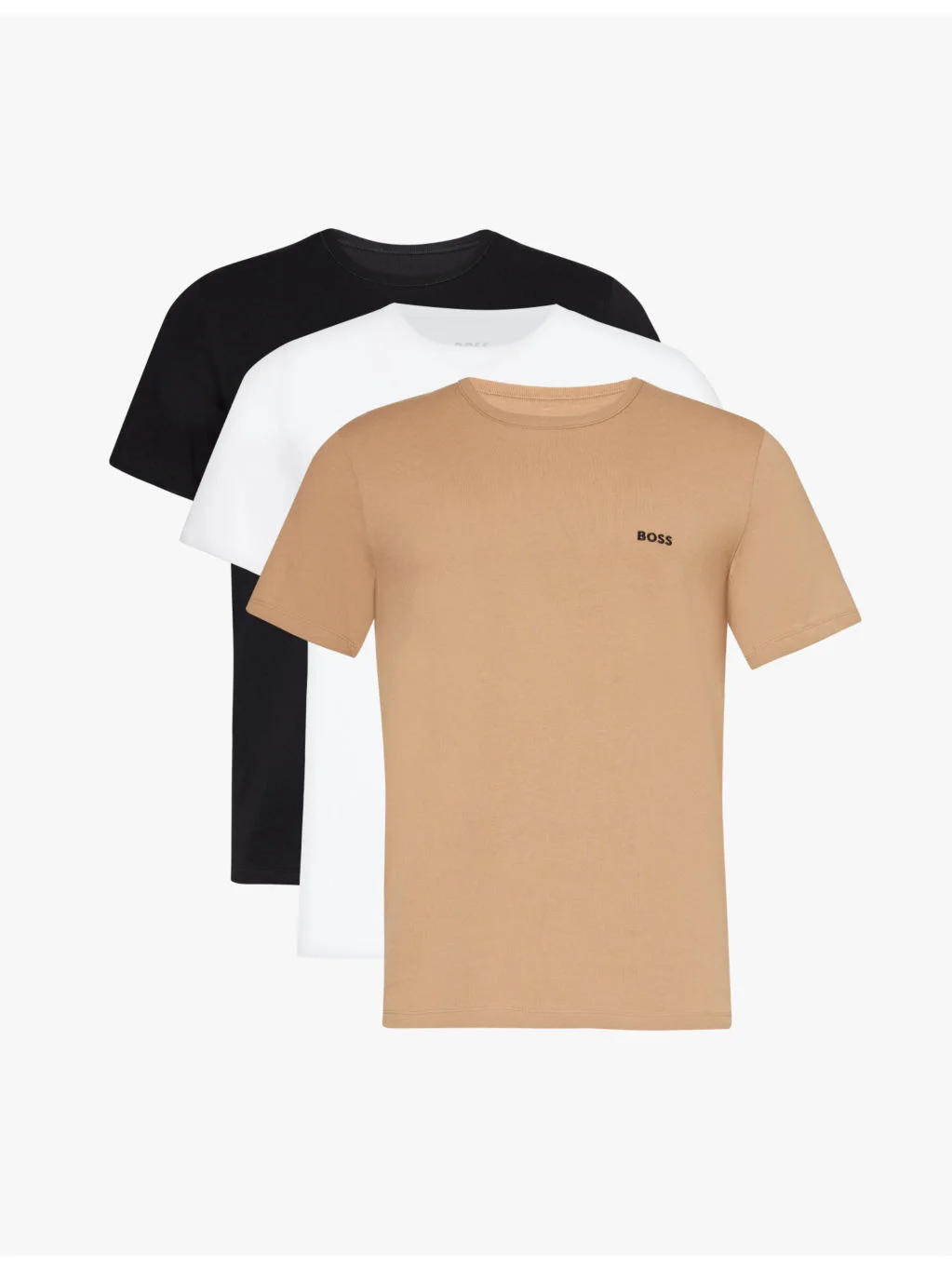 Crewneck 3면 청바지 T 셔츠의 브랜드 자수 팩 - 1