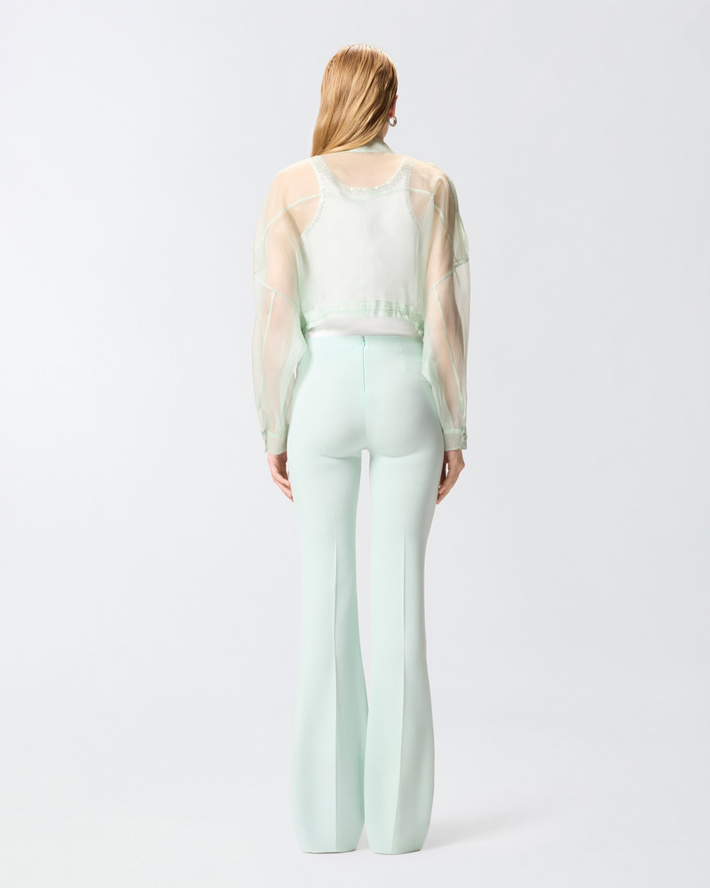 CROPPED PEA COAT IN PURE SILK ORGANZA 5